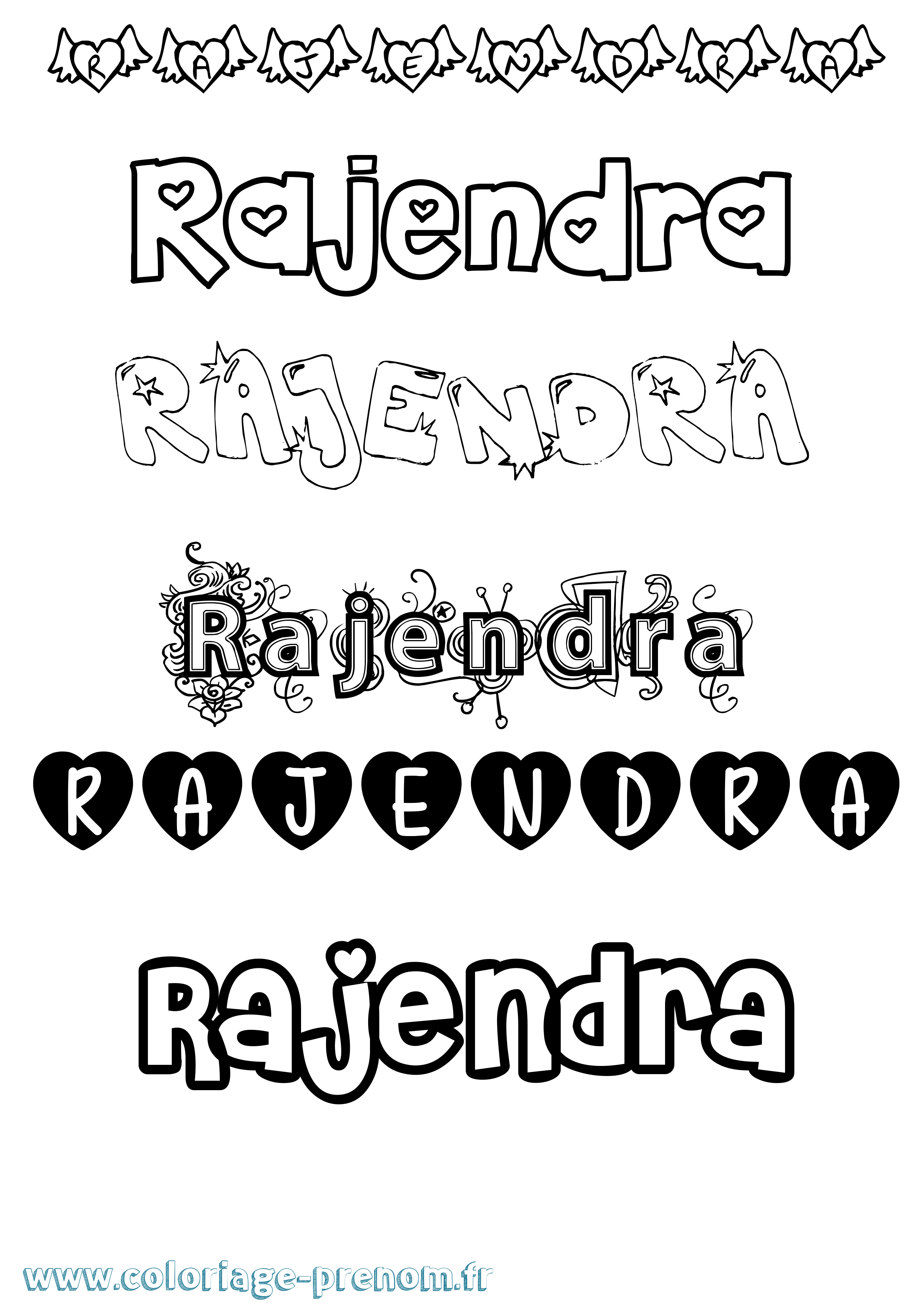 Coloriage Rajendra Girly Coloriage prénom Rajendra Girly