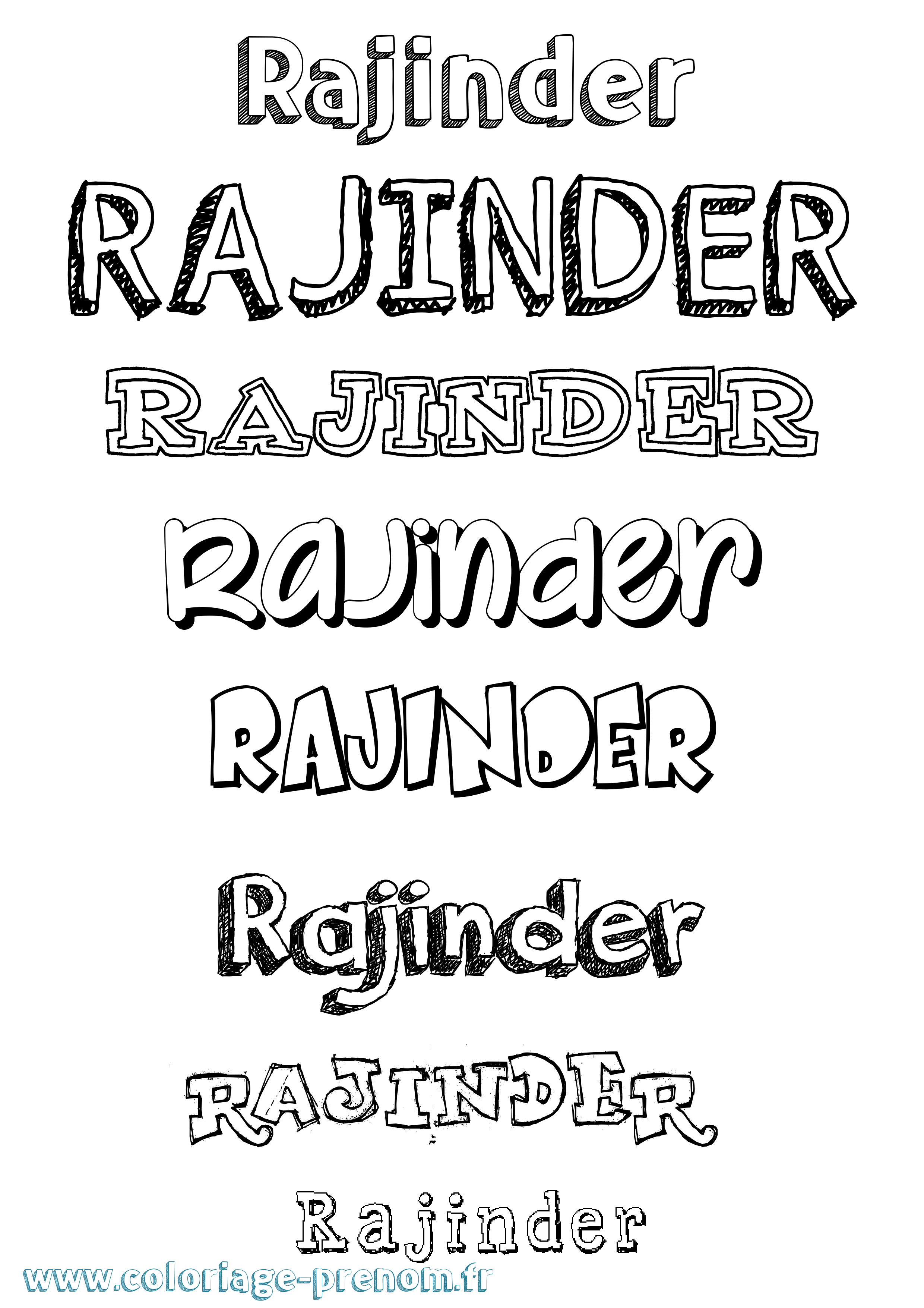 Coloriage Rajinder Dessiné Coloriage prénom Rajinder Dessiné