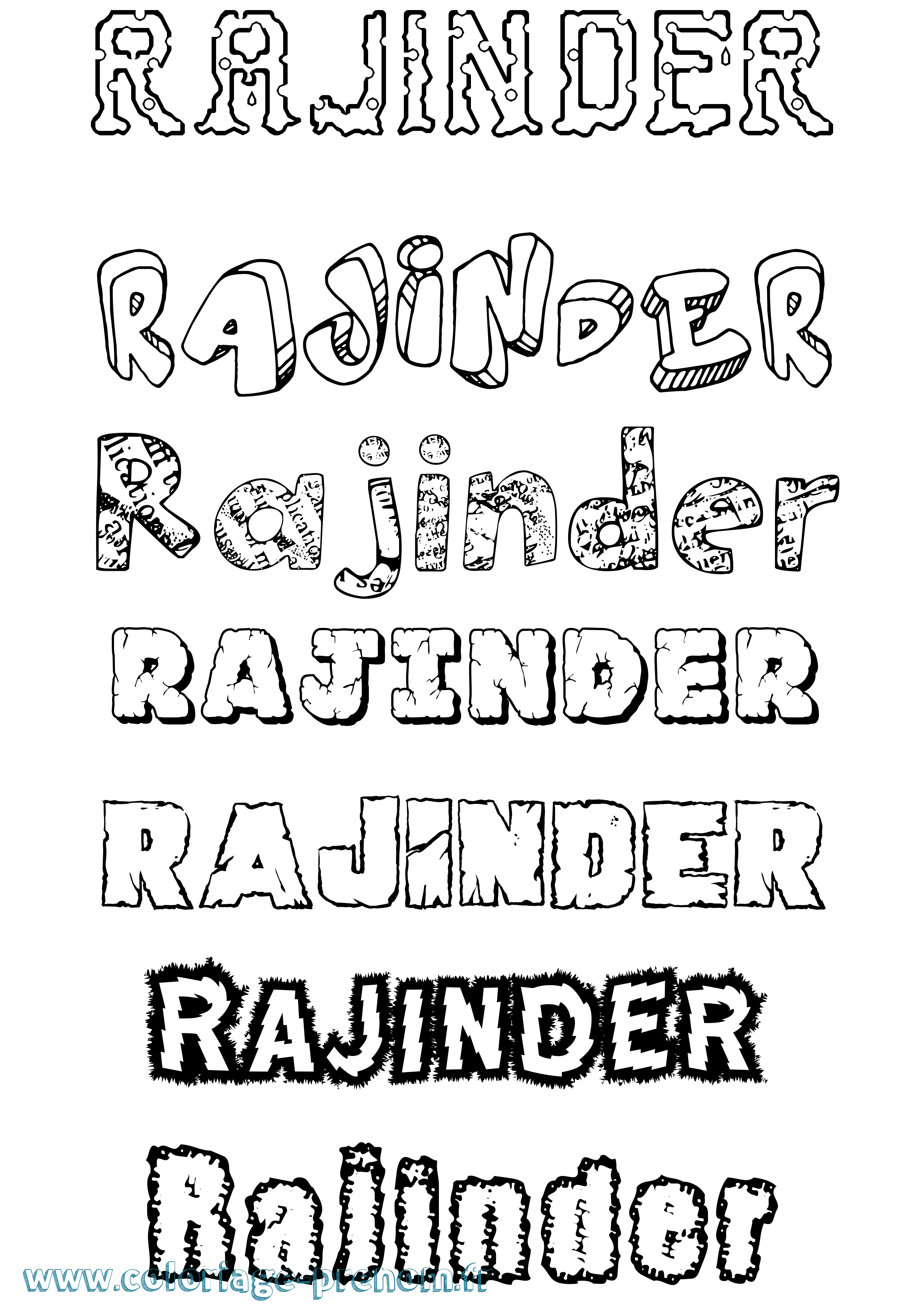 Coloriage Rajinder Destructuré Coloriage prénom Rajinder Destructuré