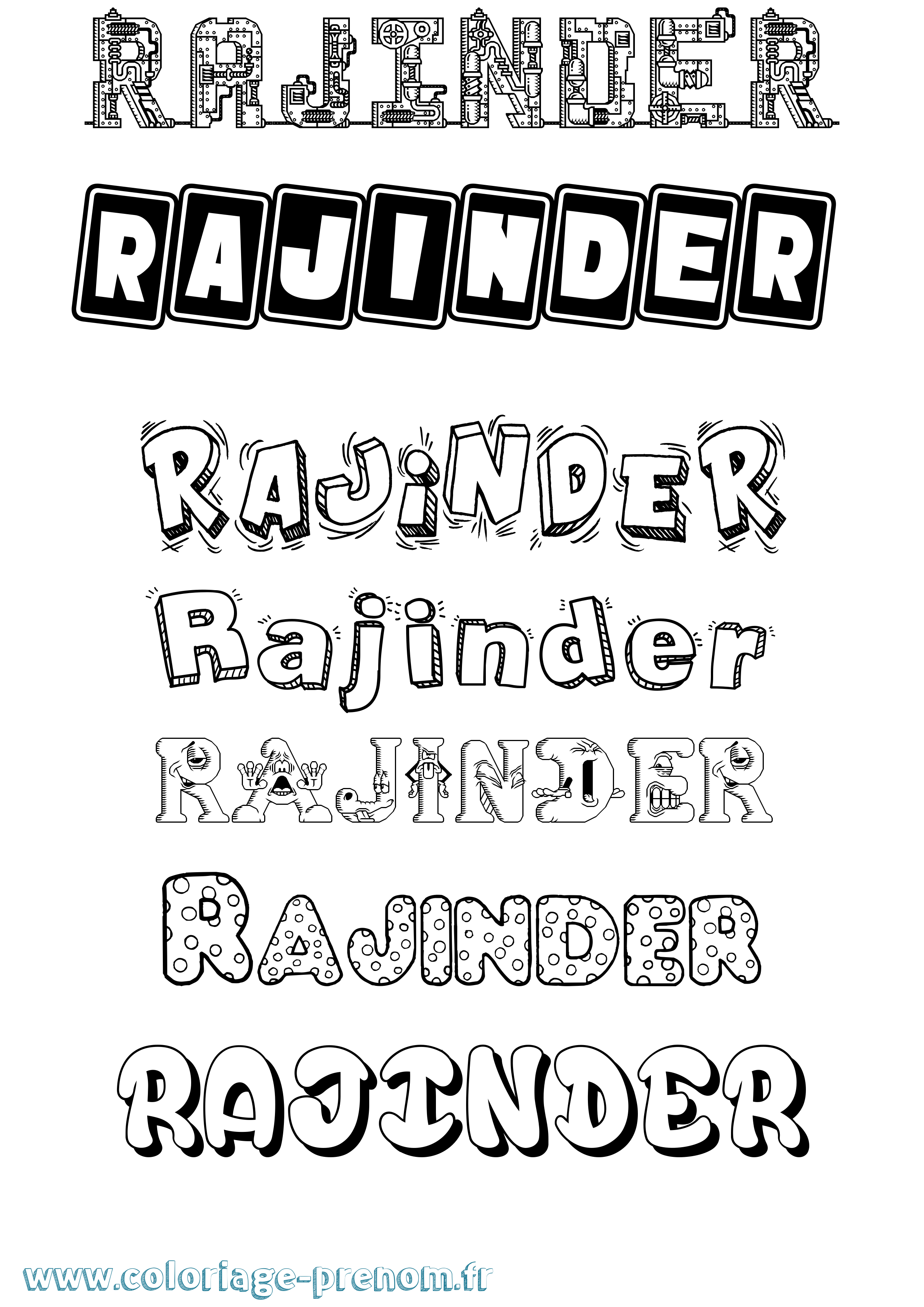 Coloriage Rajinder Fun Coloriage prénom Rajinder Fun