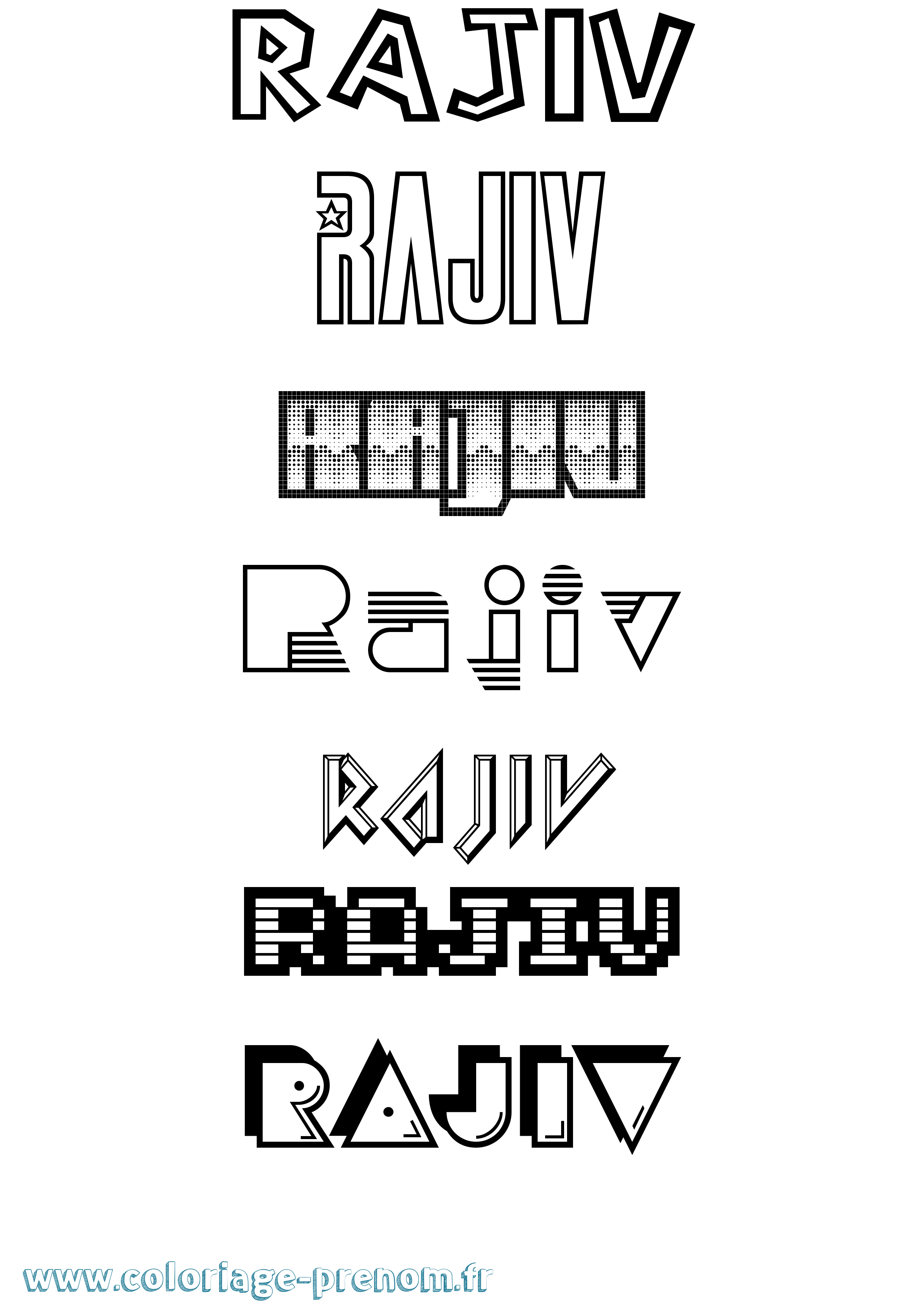 Coloriage Rajiv Jeux Vidéos Coloriage prénom Rajiv Jeux Vidéos