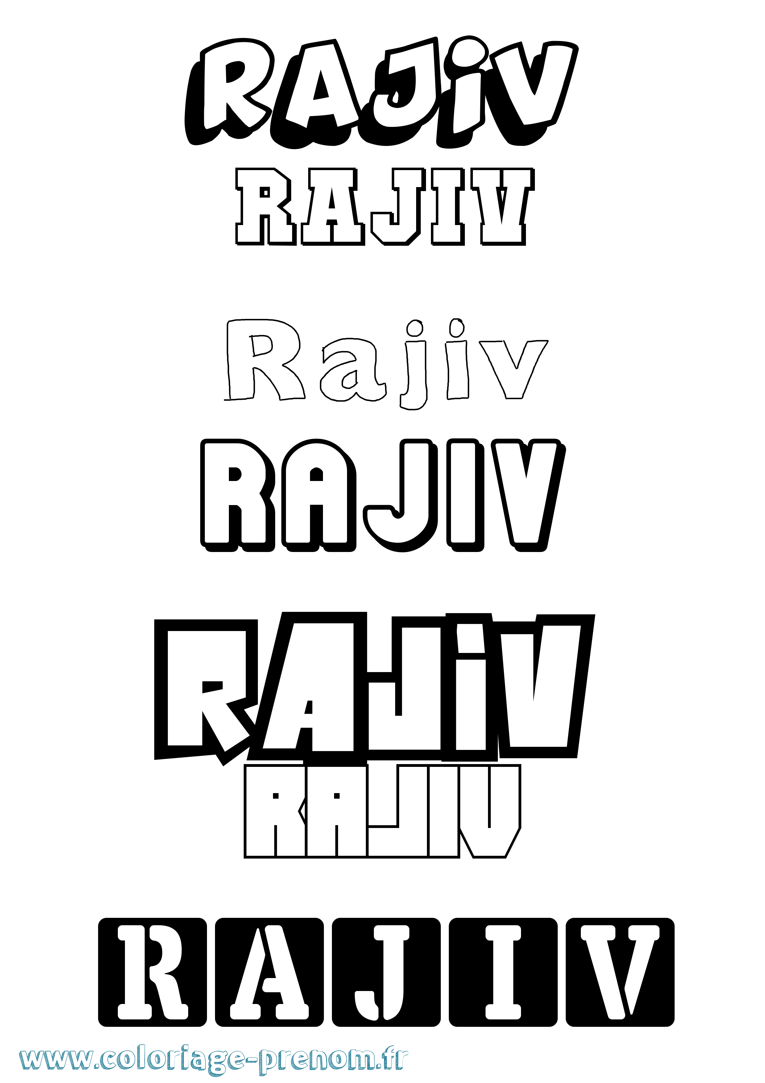 Coloriage Rajiv Simple Coloriage prénom Rajiv Simple