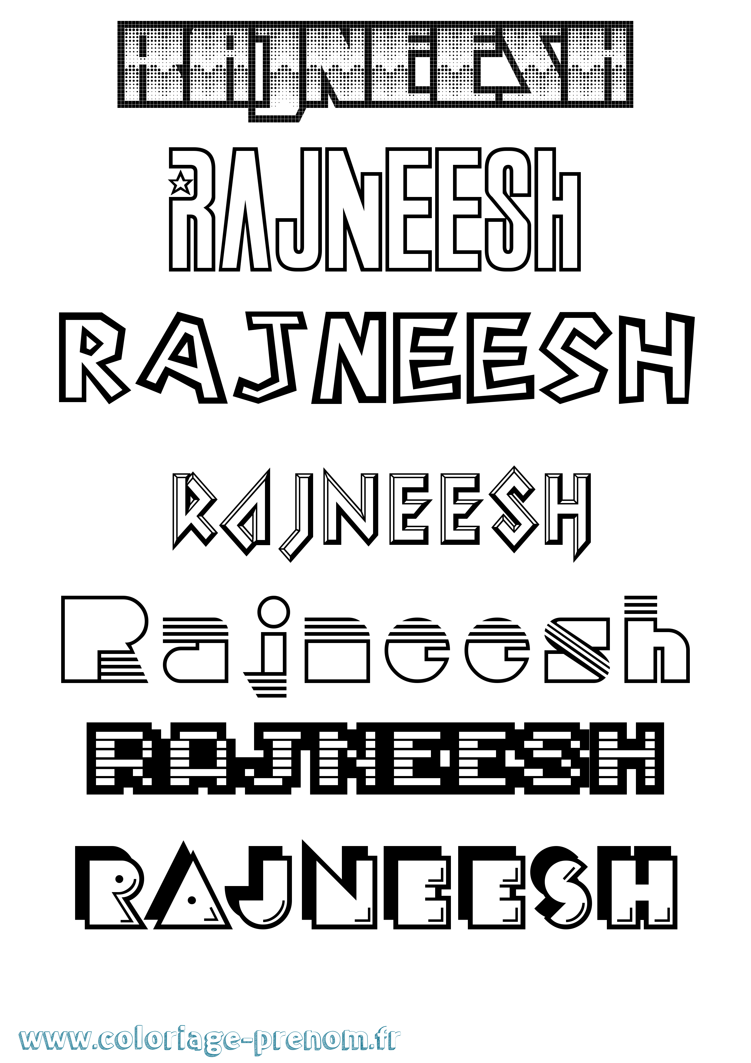Coloriage Rajneesh Jeux Vidéos Coloriage prénom Rajneesh Jeux Vidéos
