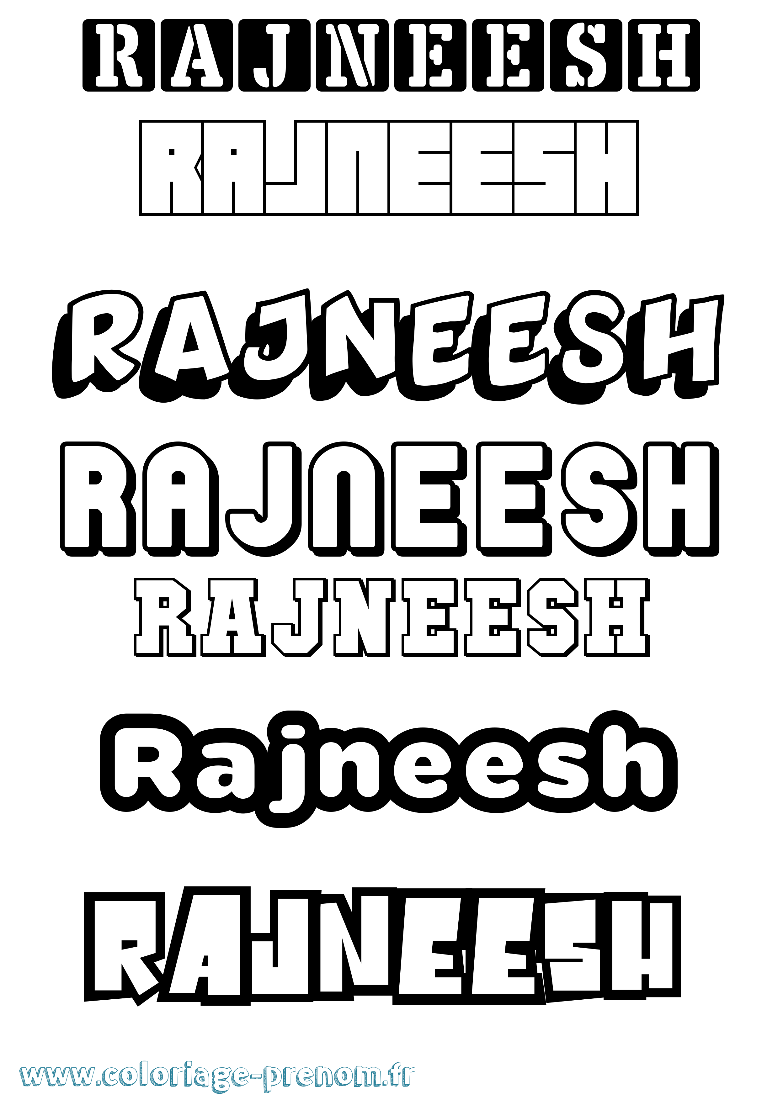 Coloriage Rajneesh Simple Coloriage prénom Rajneesh Simple