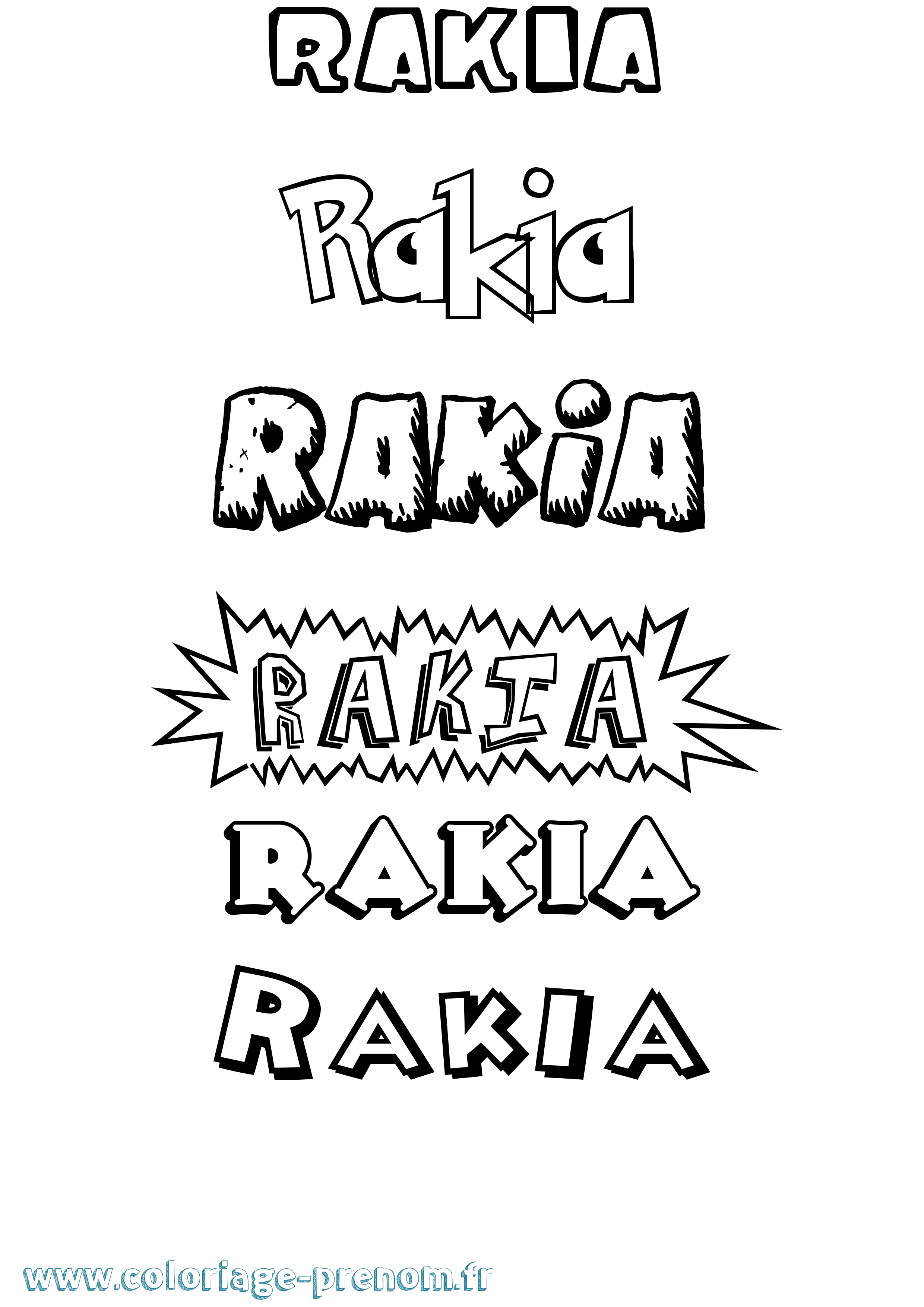 Coloriage Rakia Dessin Animé Coloriage prénom Rakia Dessin Animé