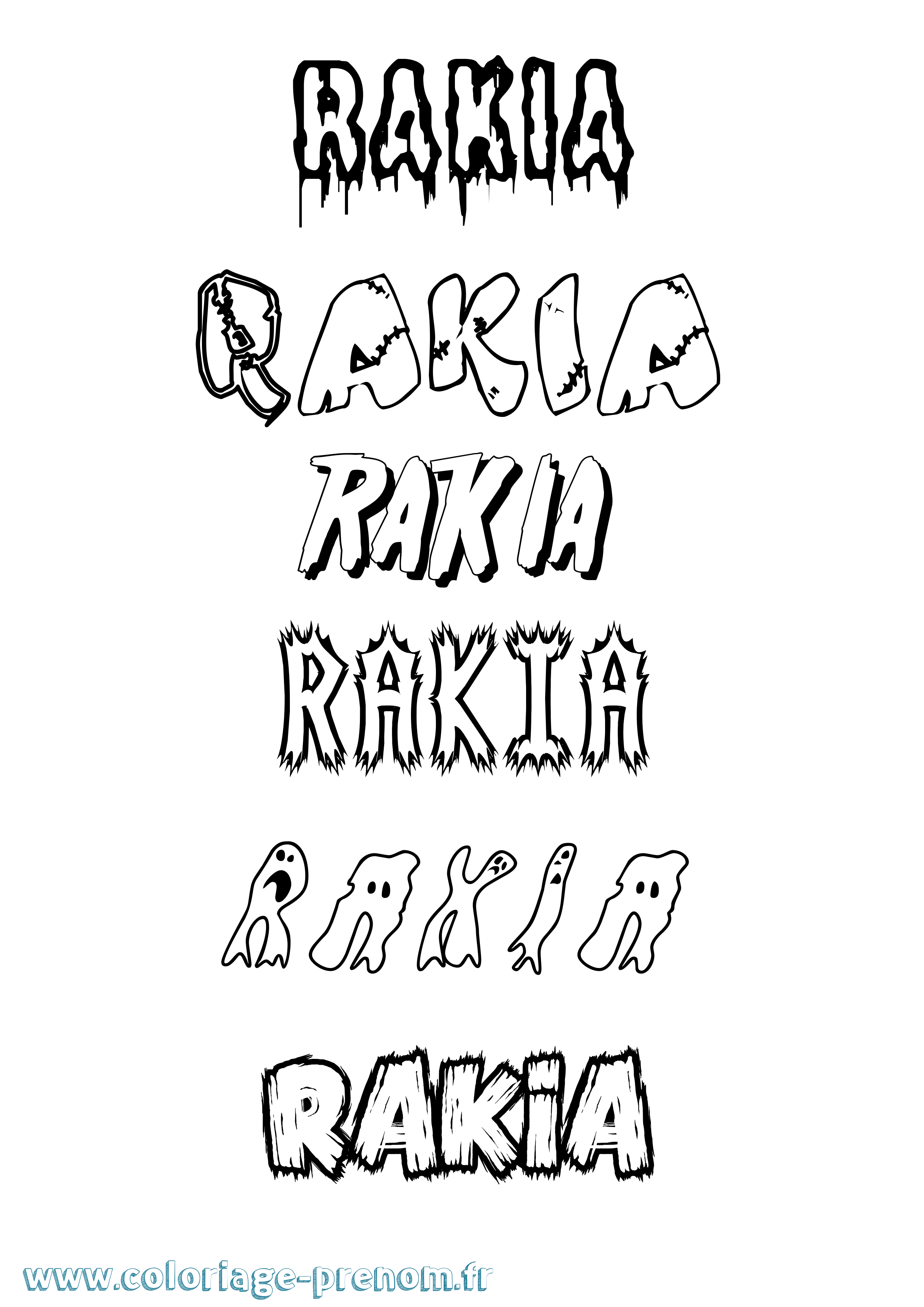 Coloriage Rakia Frisson Coloriage prénom Rakia Frisson