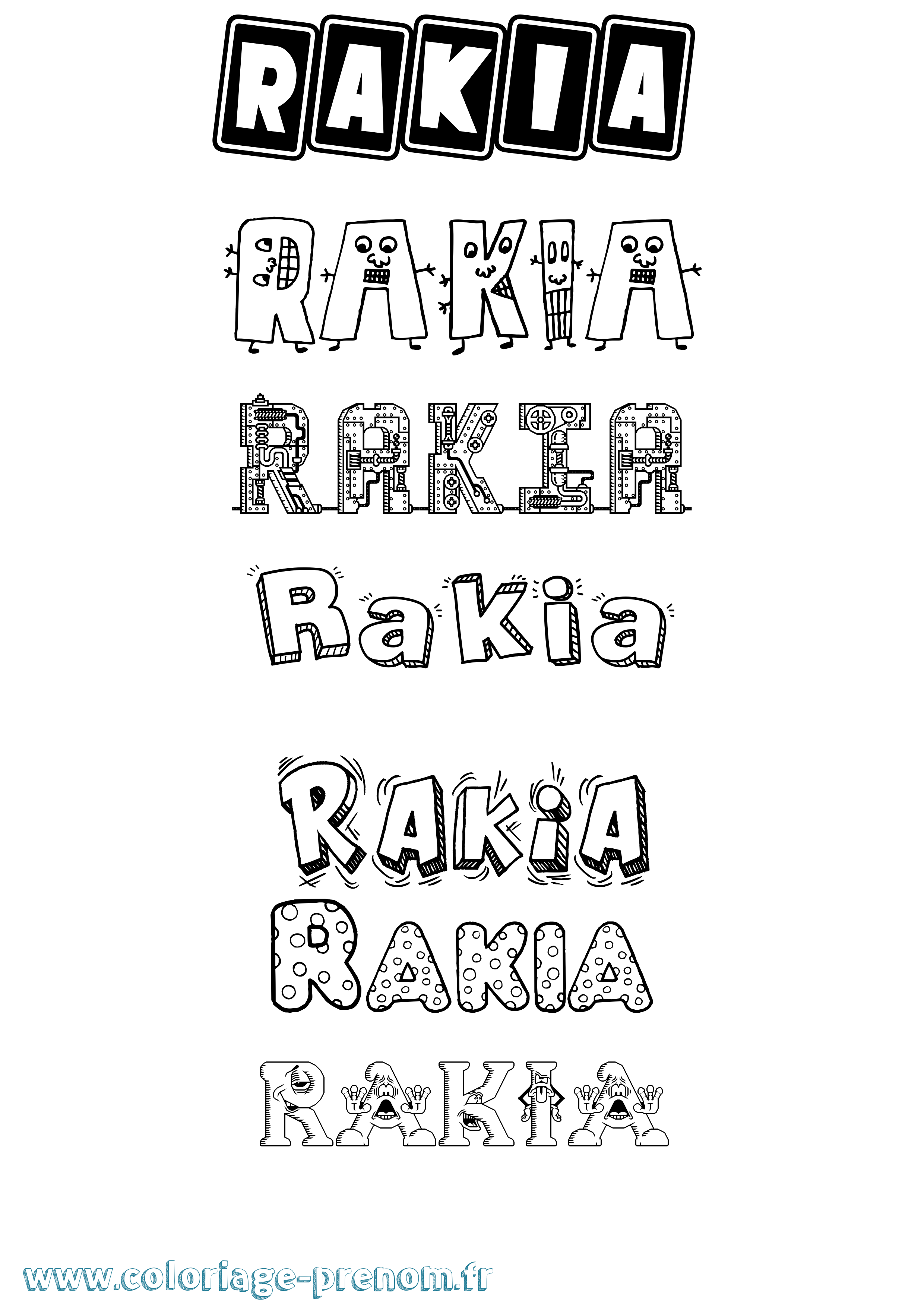Coloriage Rakia Fun Coloriage prénom Rakia Fun