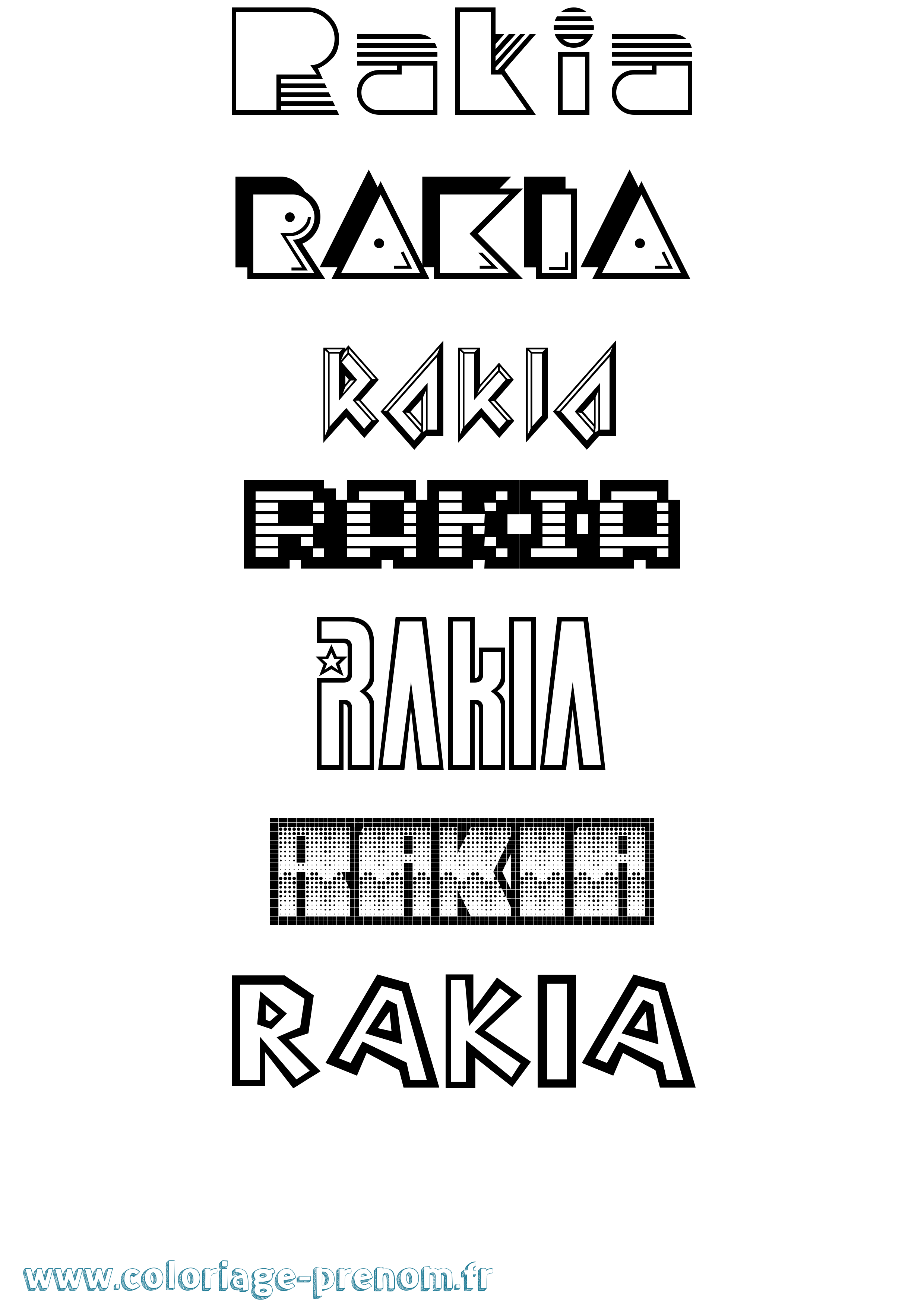 Coloriage Rakia Jeux Vidéos Coloriage prénom Rakia Jeux Vidéos