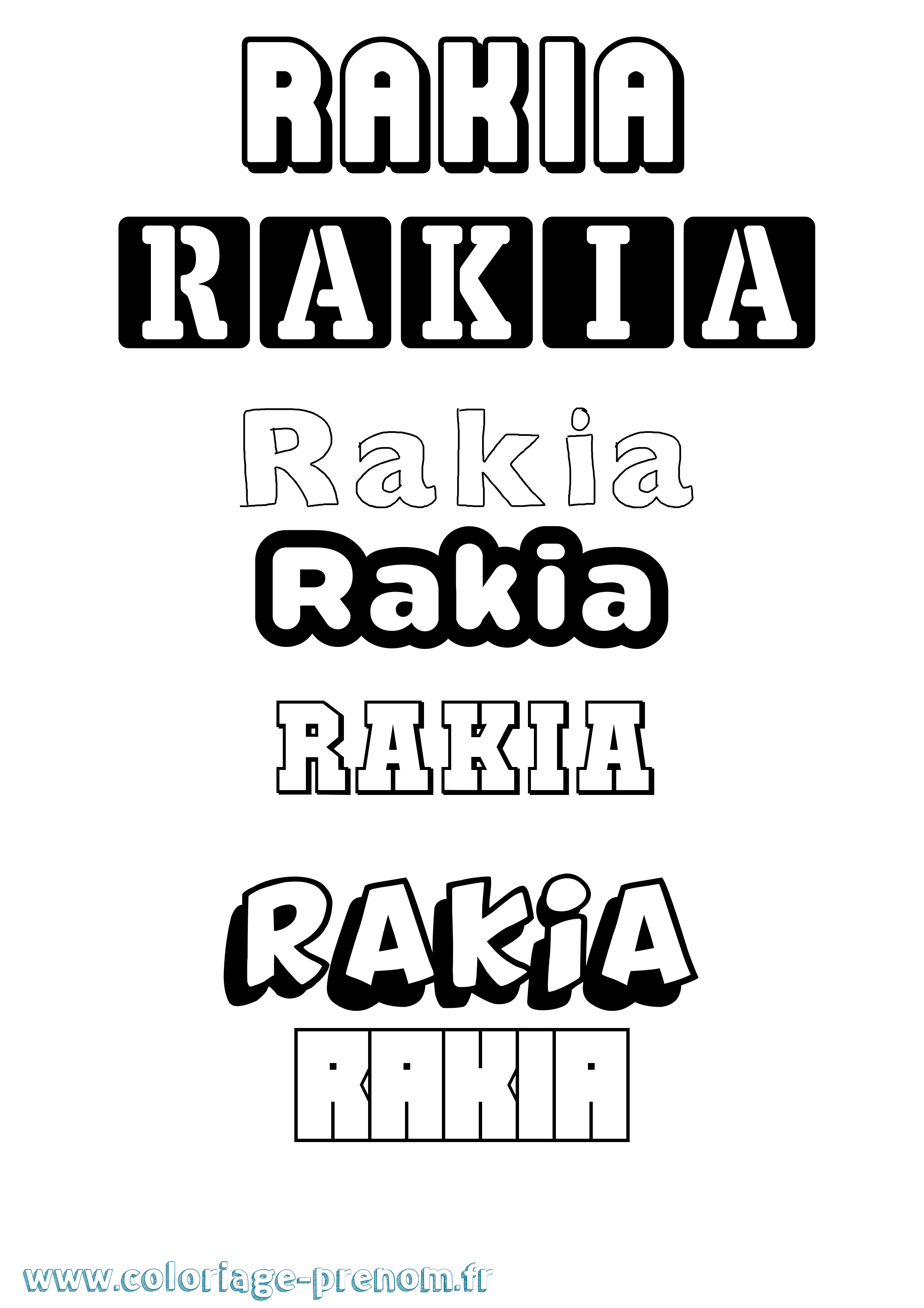 Coloriage Rakia Simple Coloriage prénom Rakia Simple