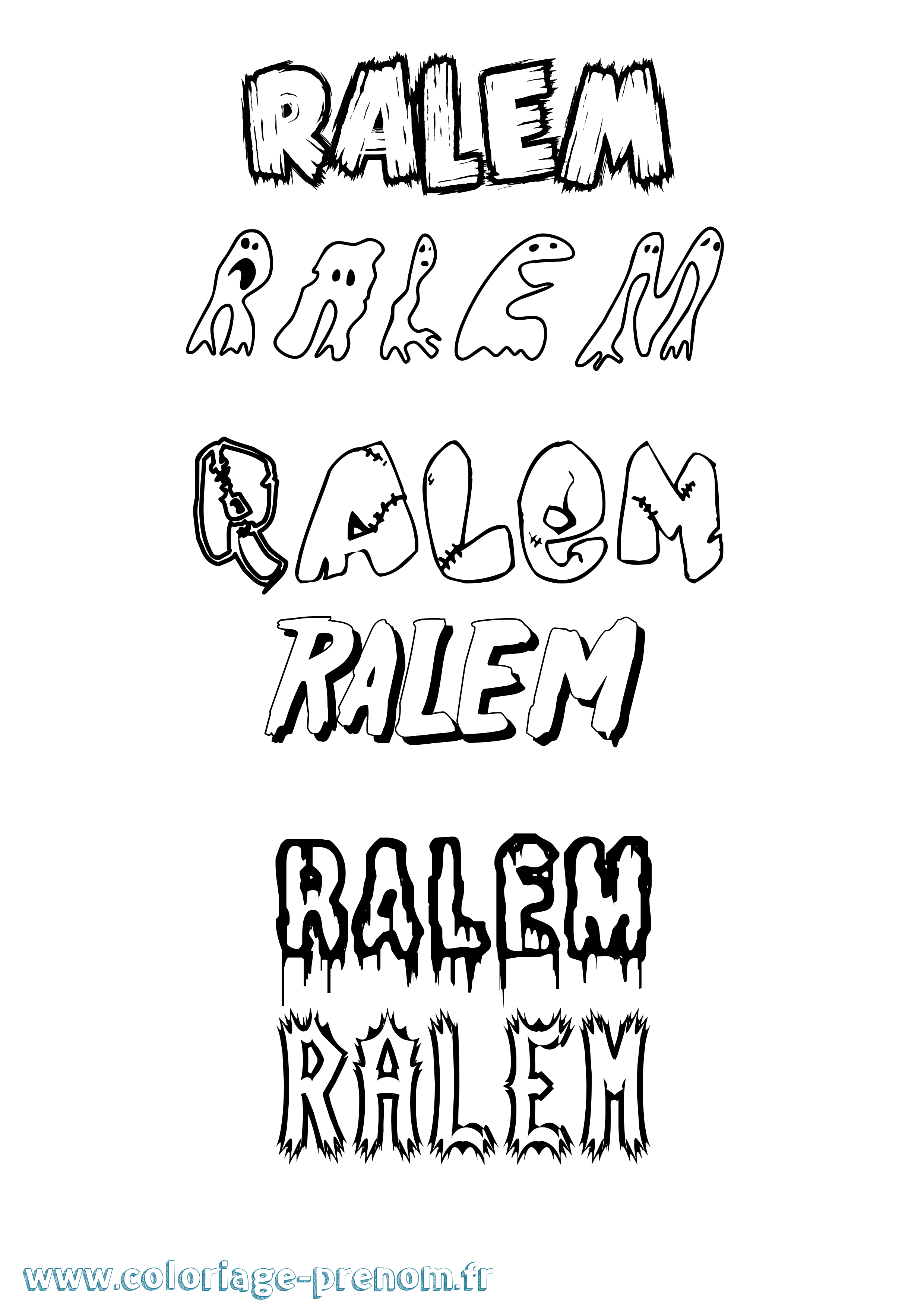 Coloriage Ralem Frisson Coloriage prénom Ralem Frisson