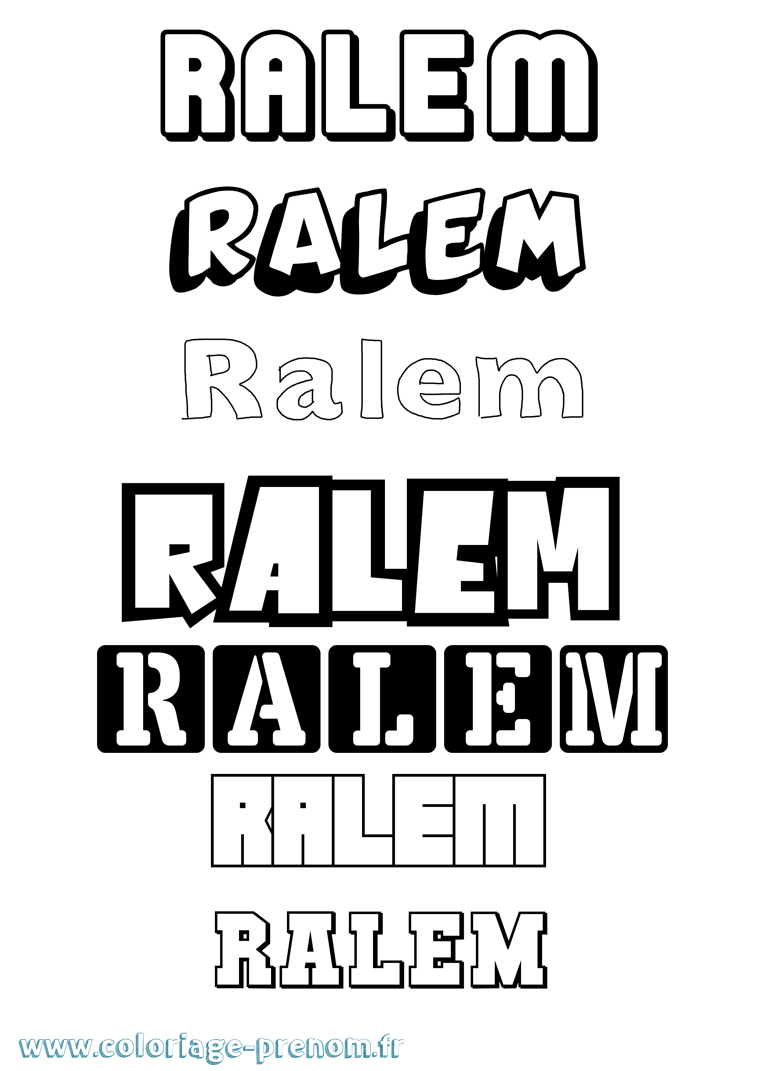 Coloriage Ralem Simple Coloriage prénom Ralem Simple