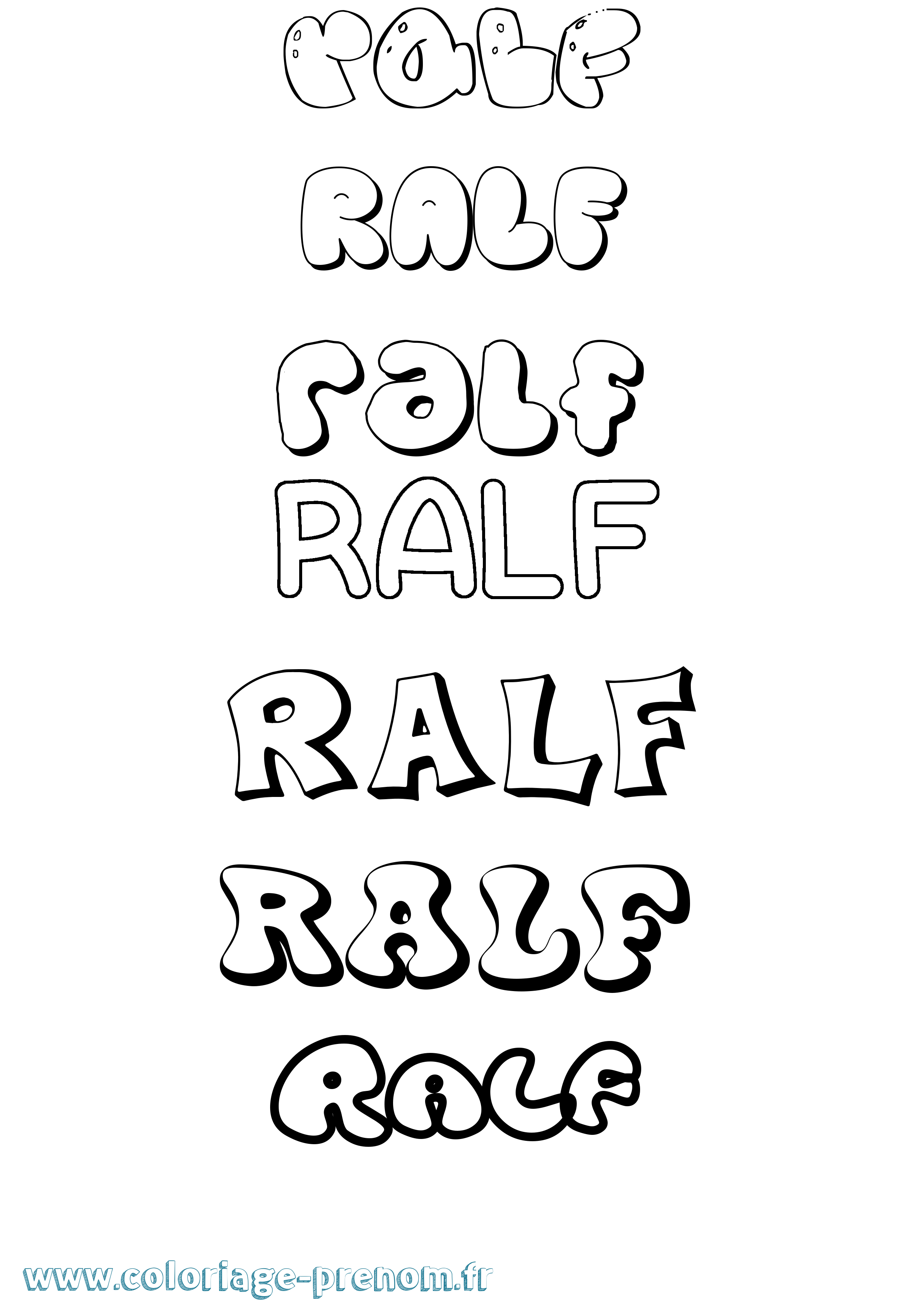 Coloriage Ralf Bubble Coloriage prénom Ralf Bubble