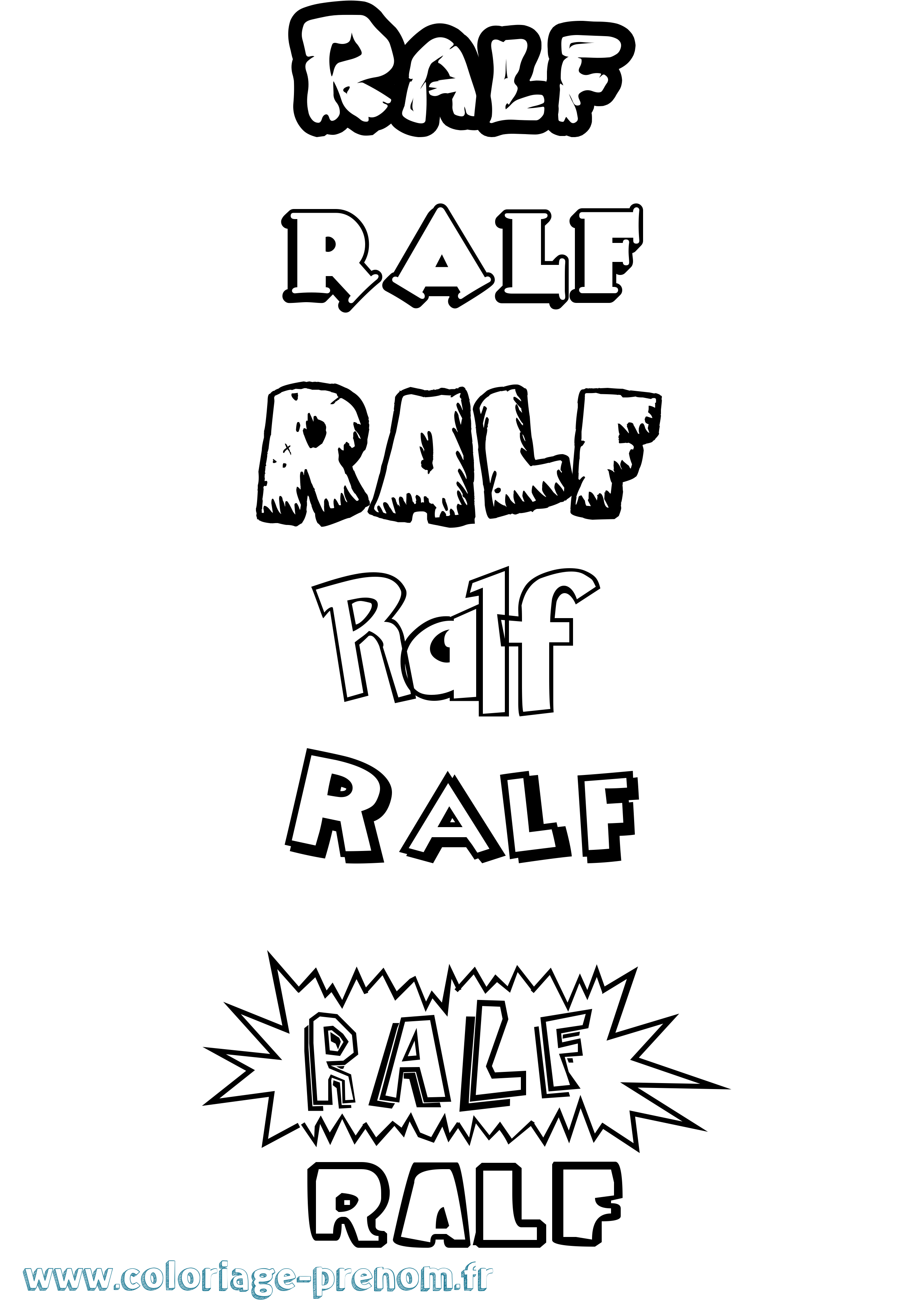 Coloriage Ralf Dessin Animé Coloriage prénom Ralf Dessin Animé