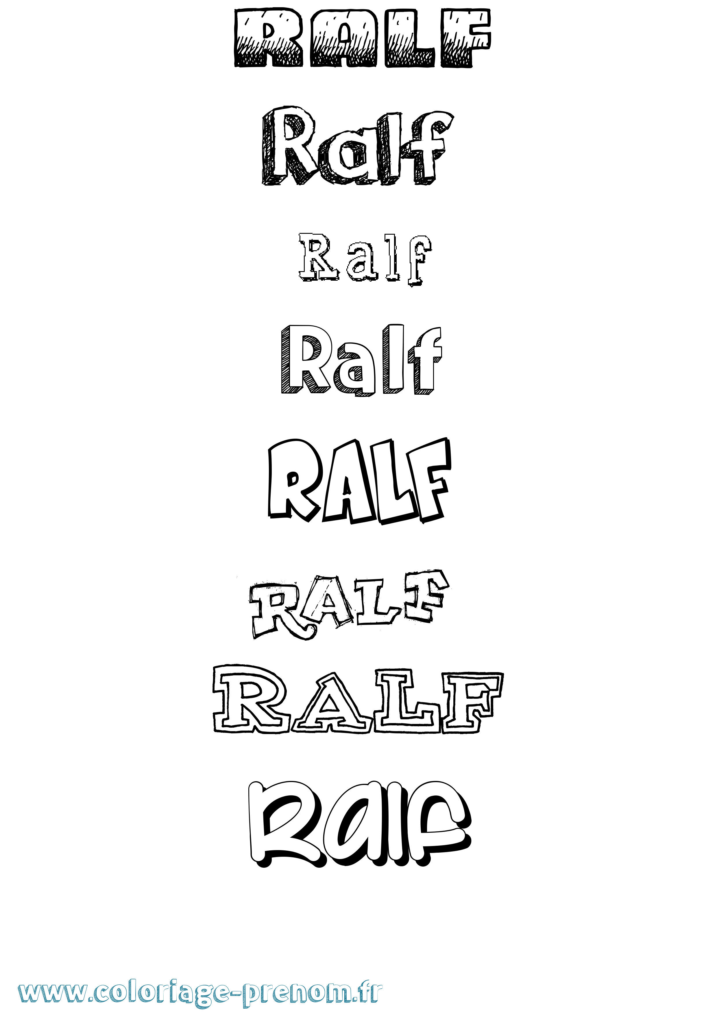 Coloriage Ralf Dessiné Coloriage prénom Ralf Dessiné