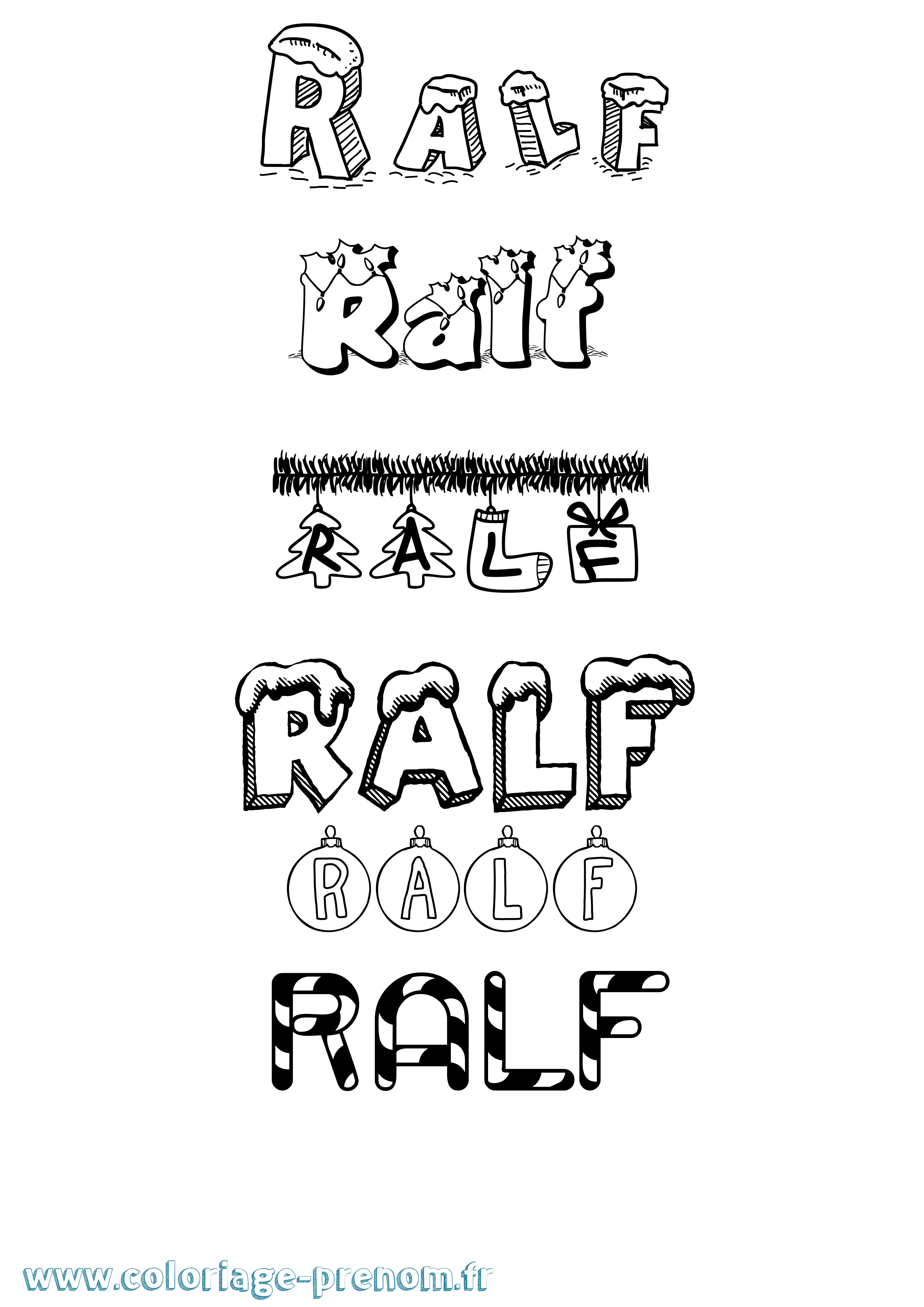 Coloriage Ralf Noël Coloriage prénom Ralf Noël
