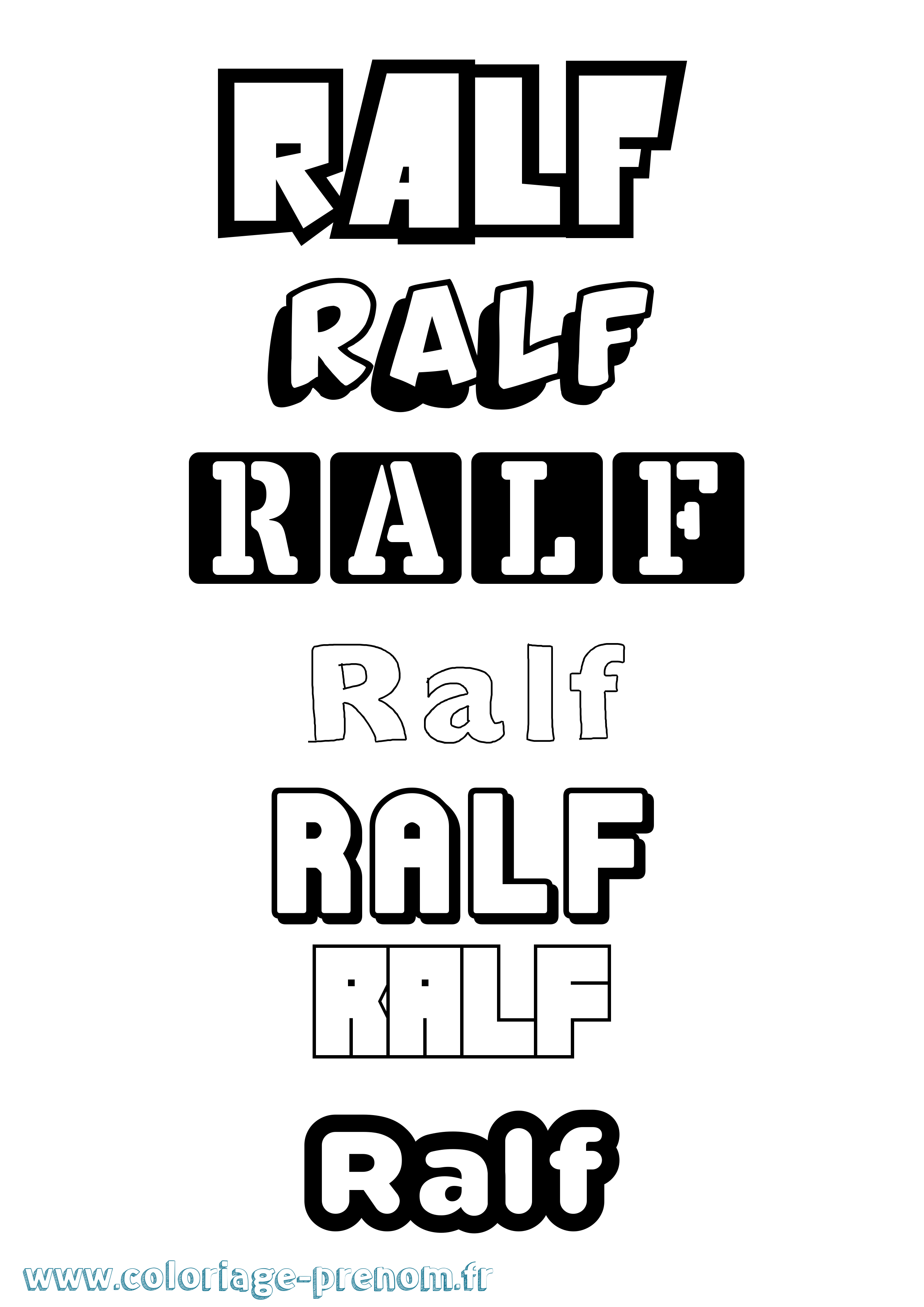 Coloriage Ralf Simple Coloriage prénom Ralf Simple