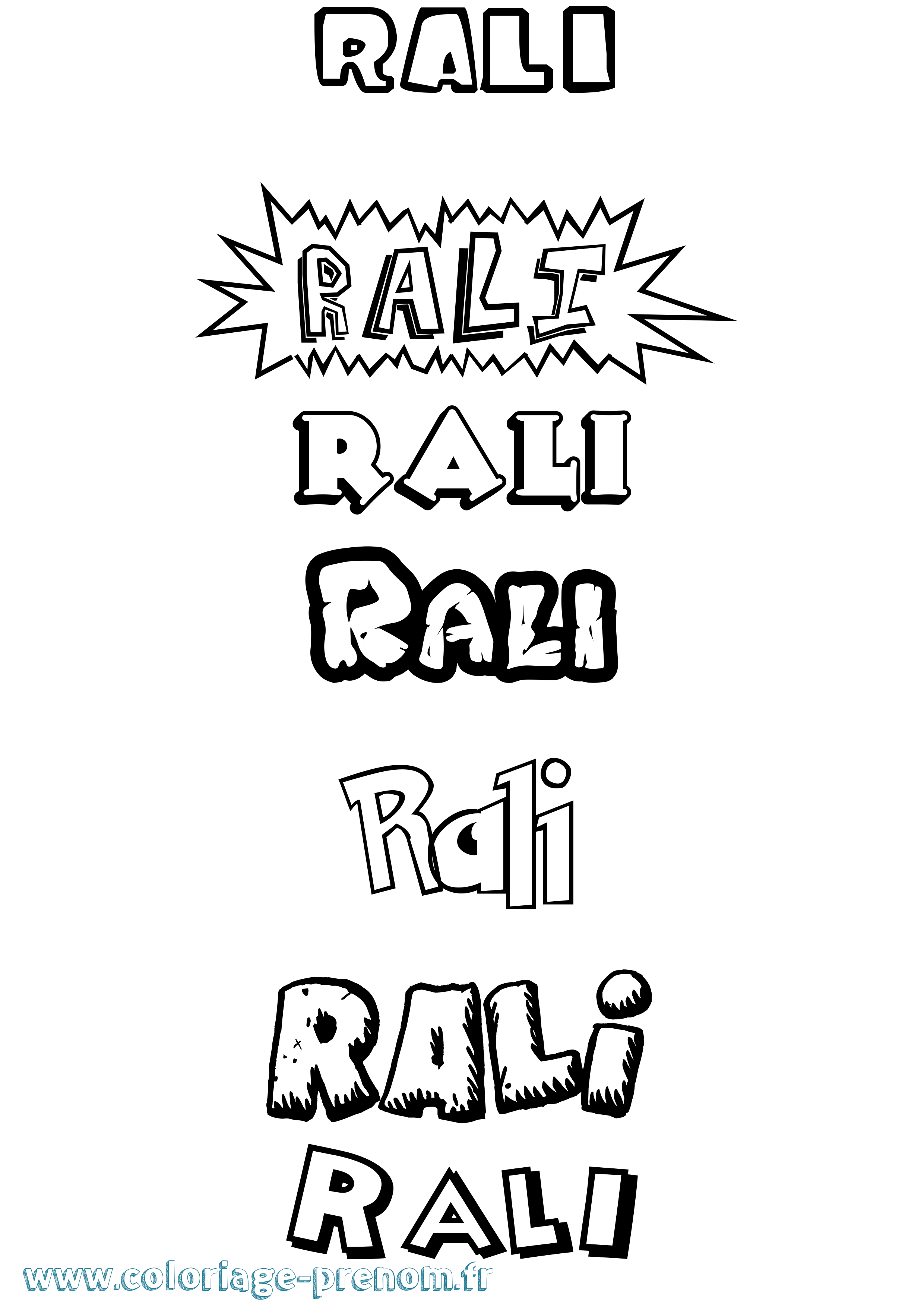 Coloriage Rali Dessin Animé Coloriage prénom Rali Dessin Animé