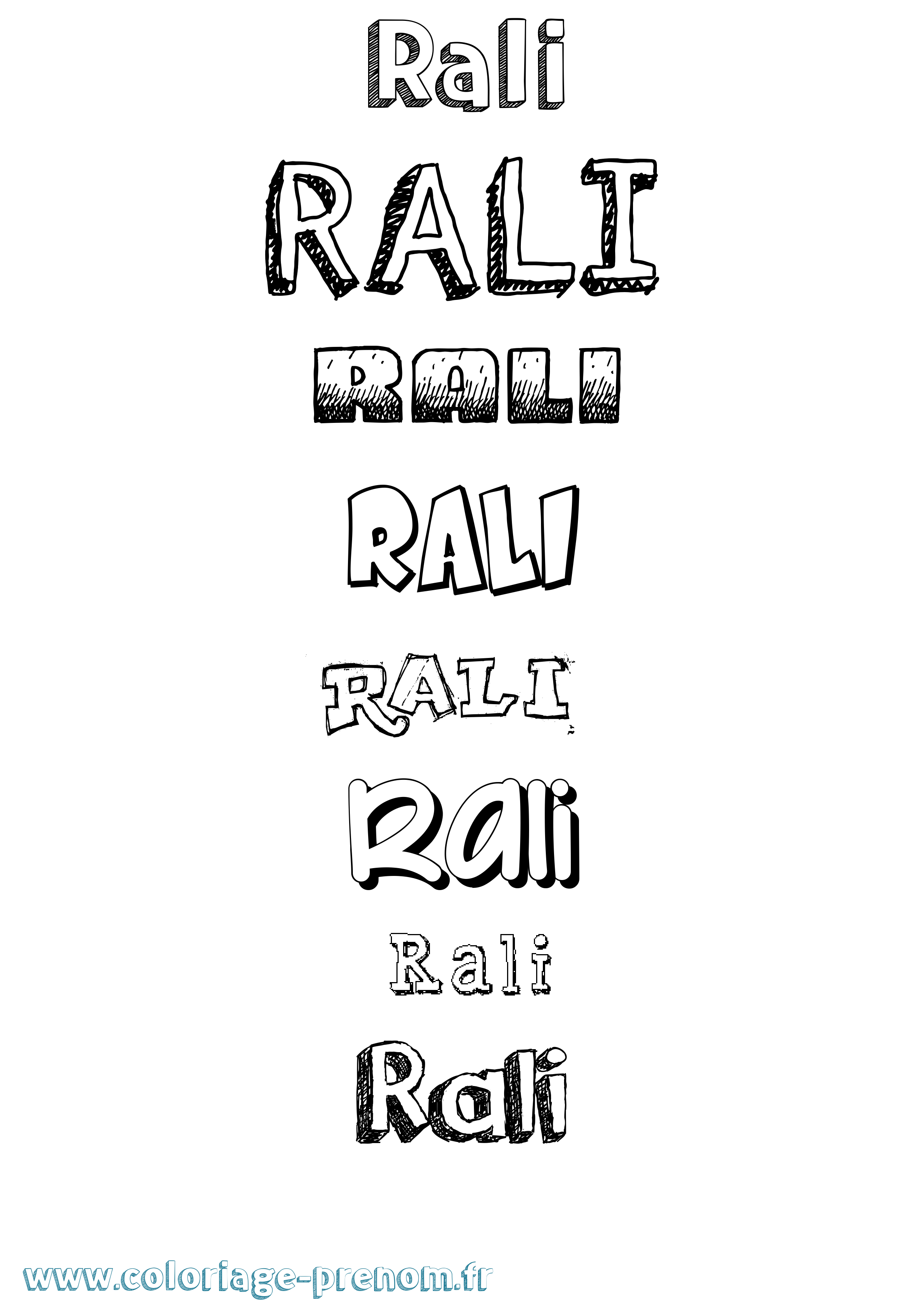 Coloriage Rali Dessiné Coloriage prénom Rali Dessiné