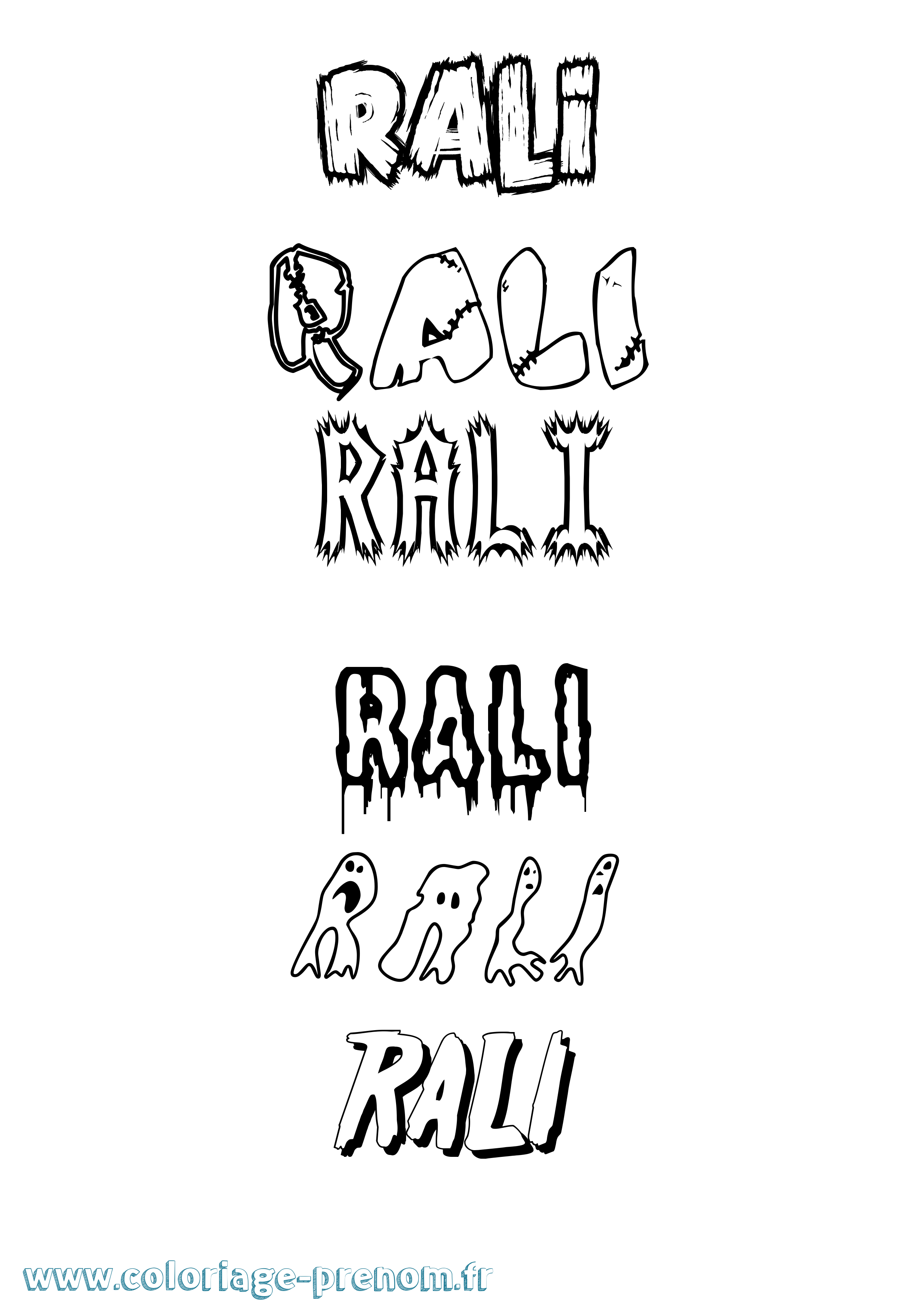 Coloriage Rali Frisson Coloriage prénom Rali Frisson