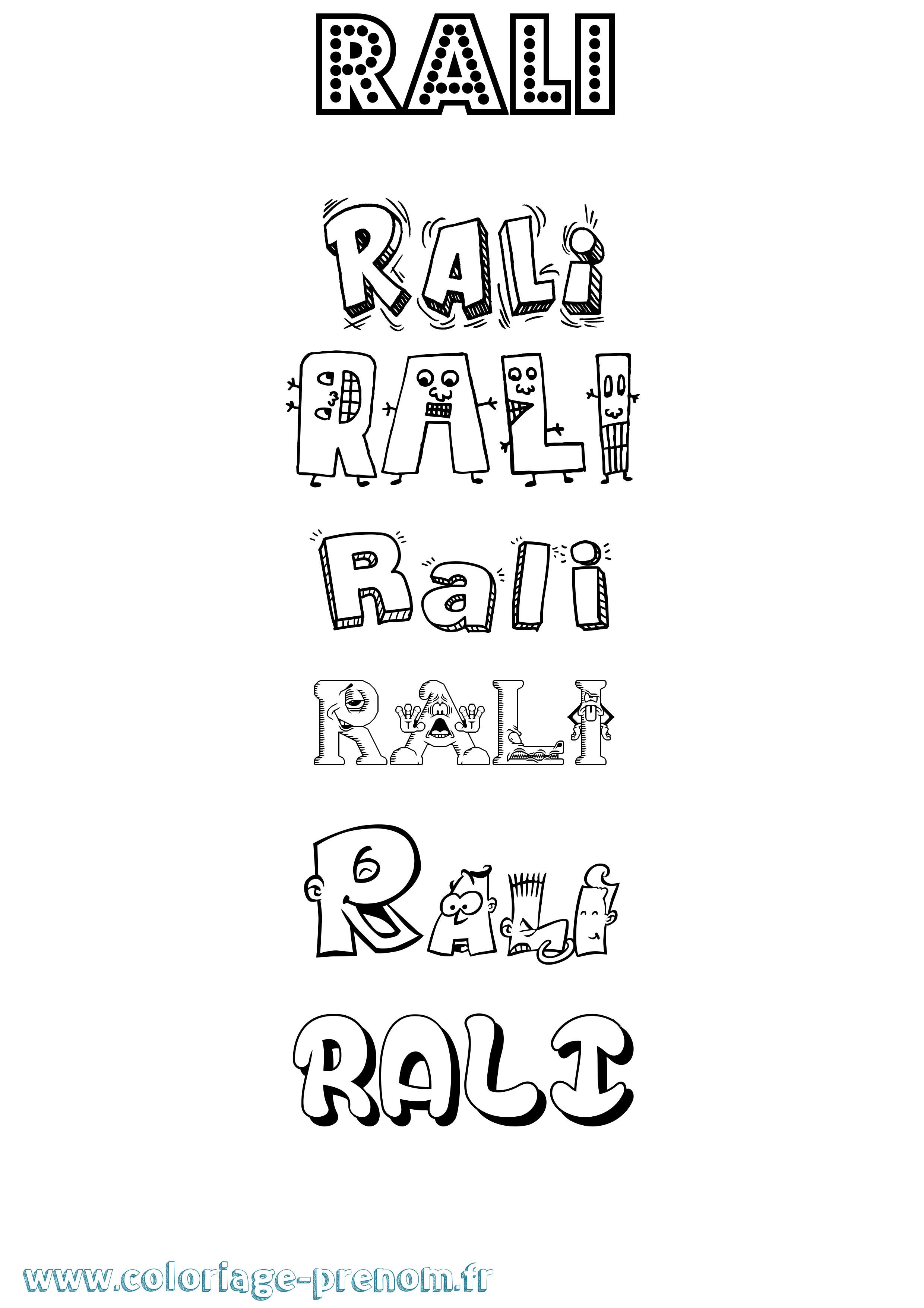 Coloriage Rali Fun Coloriage prénom Rali Fun