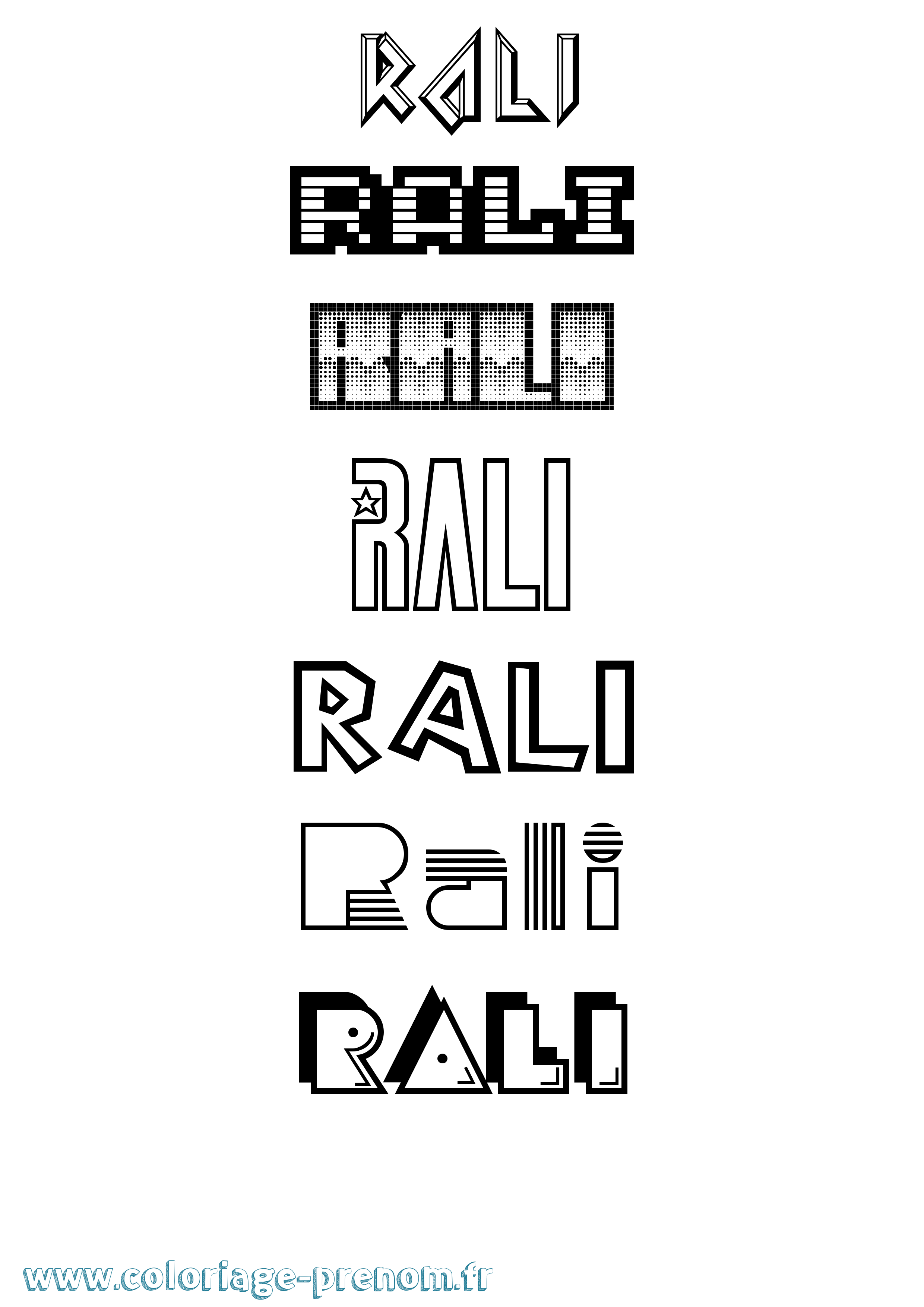 Coloriage Rali Jeux Vidéos Coloriage prénom Rali Jeux Vidéos