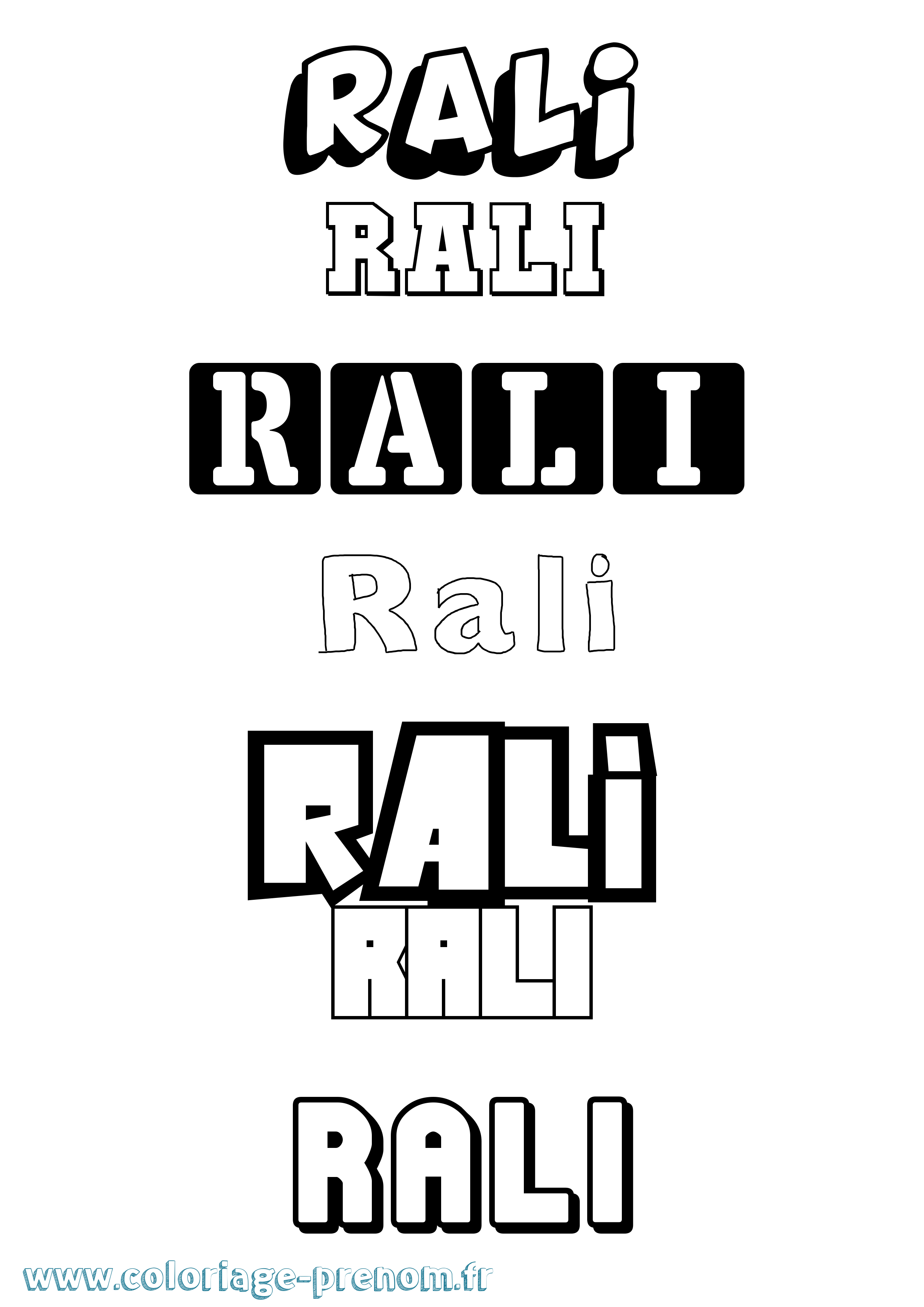 Coloriage Rali Simple Coloriage prénom Rali Simple