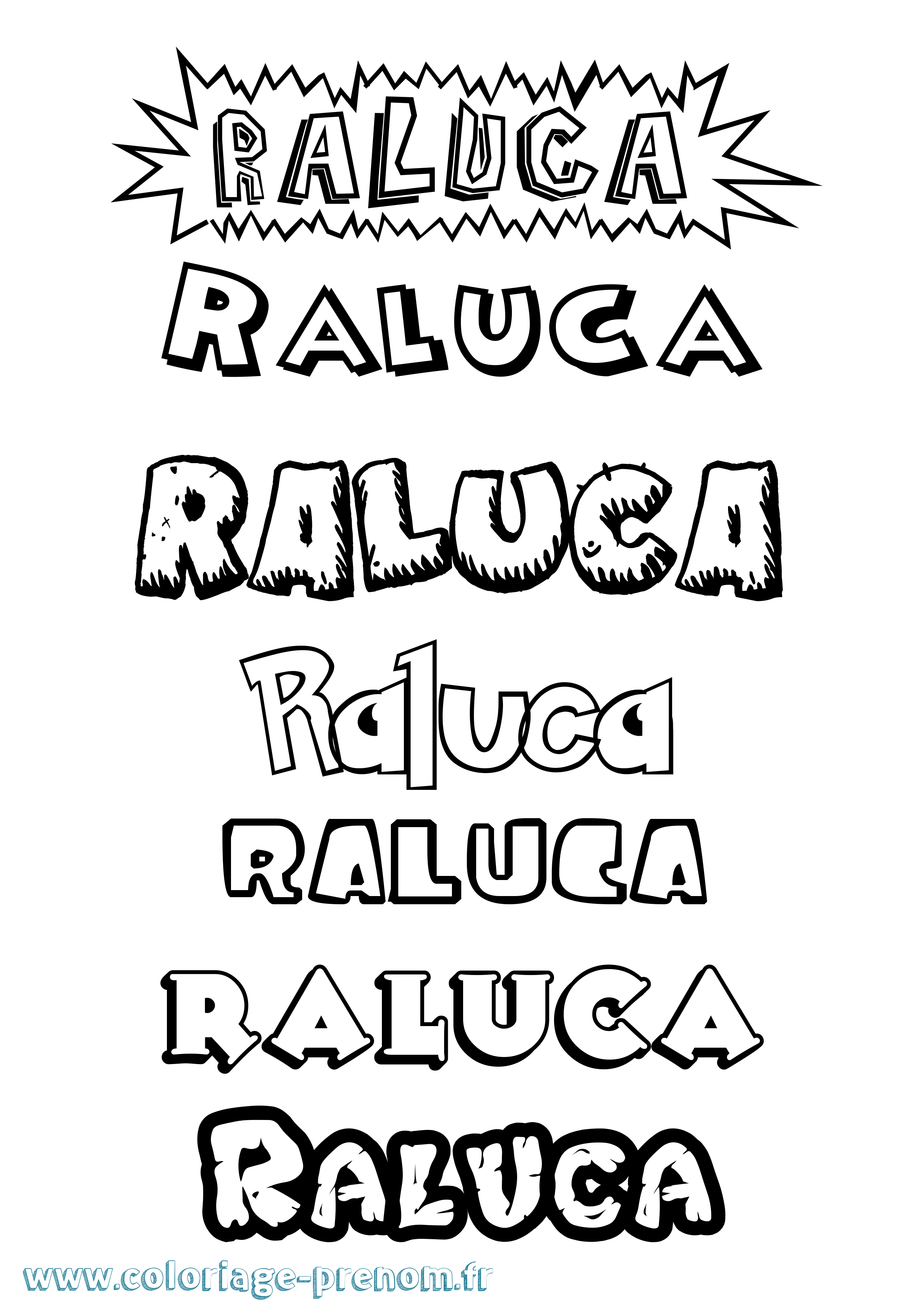 Coloriage Raluca Dessin Animé Coloriage prénom Raluca Dessin Animé