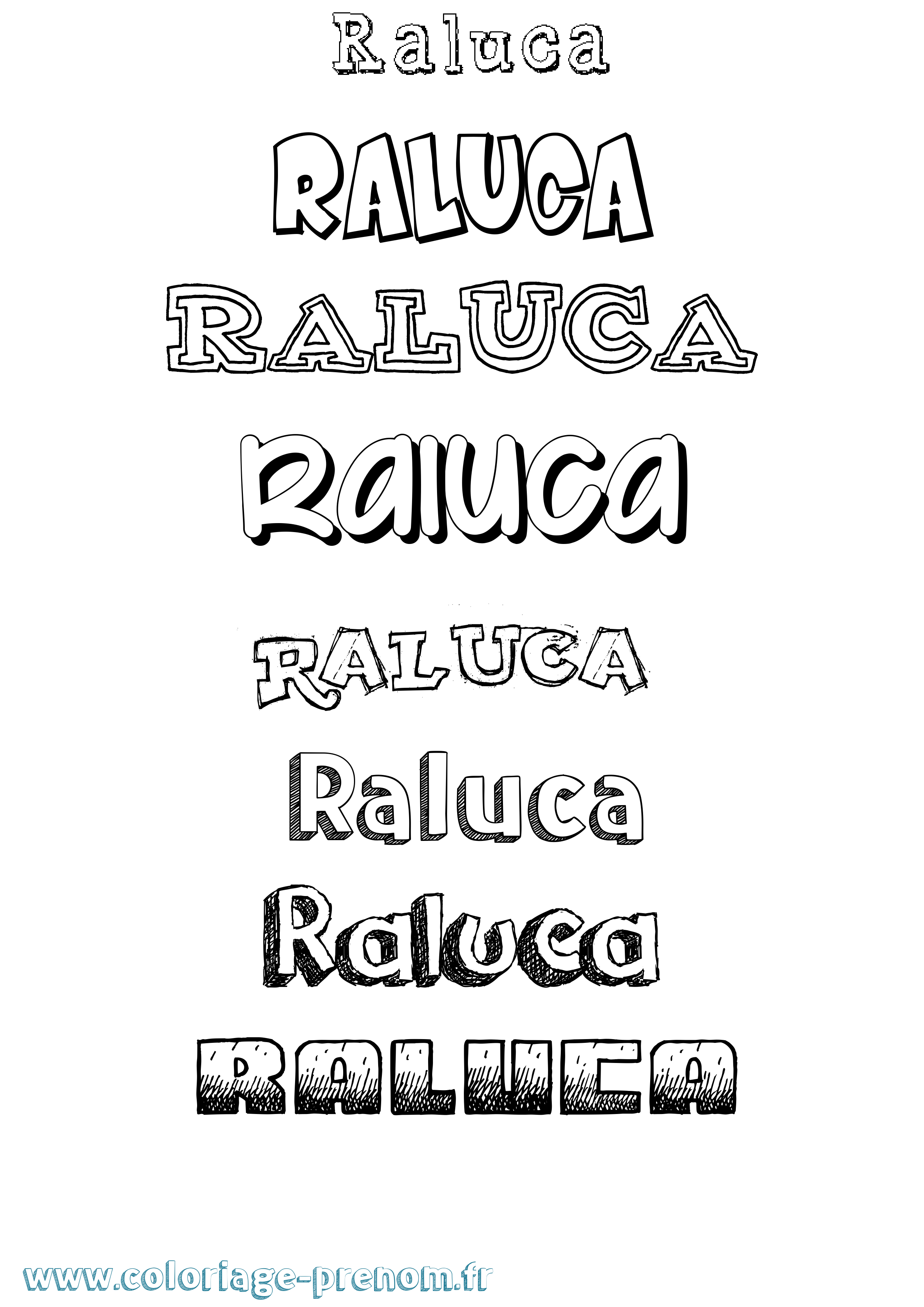 Coloriage Raluca Dessiné Coloriage prénom Raluca Dessiné