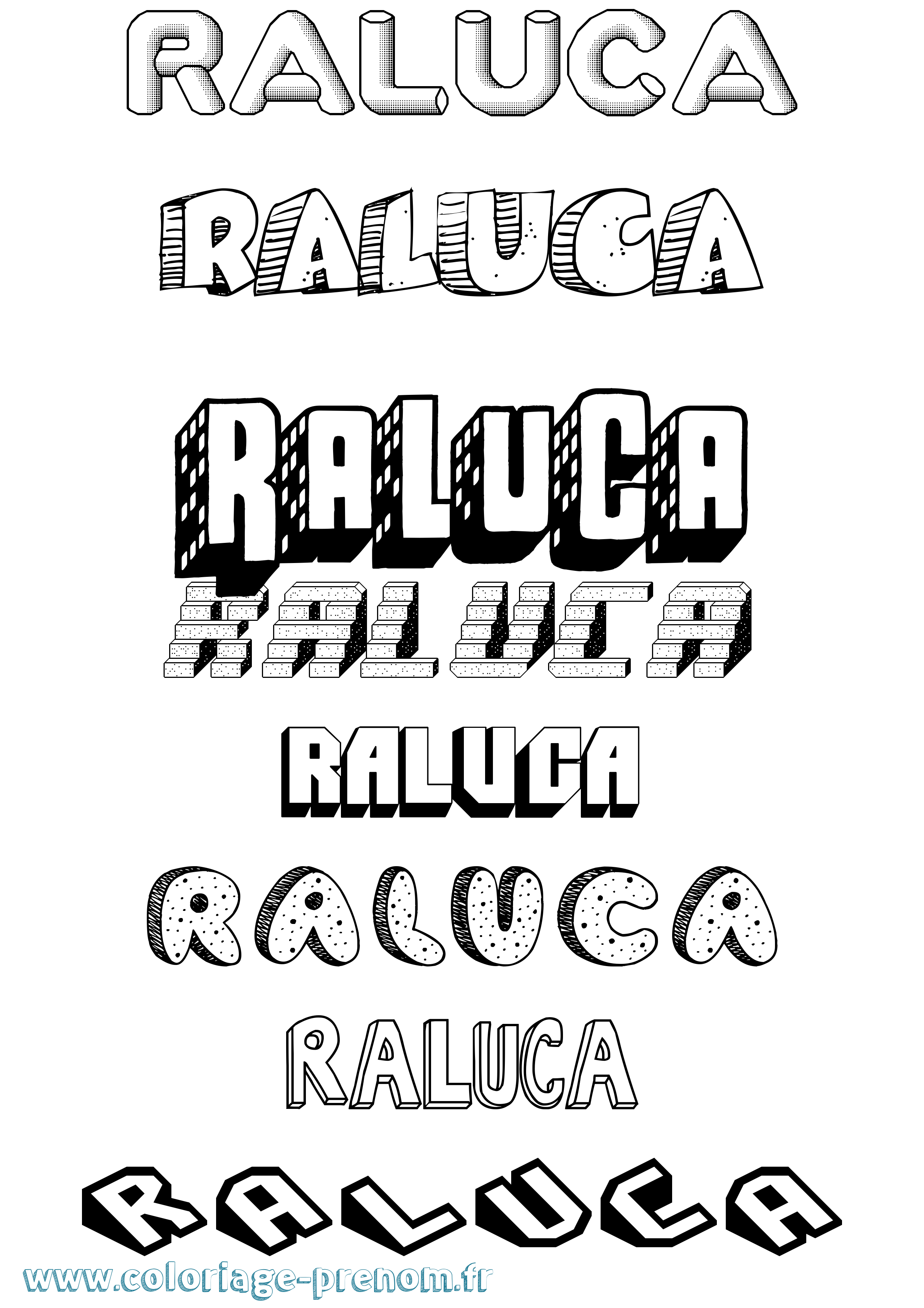 Coloriage Raluca Effet 3D Coloriage prénom Raluca Effet 3D