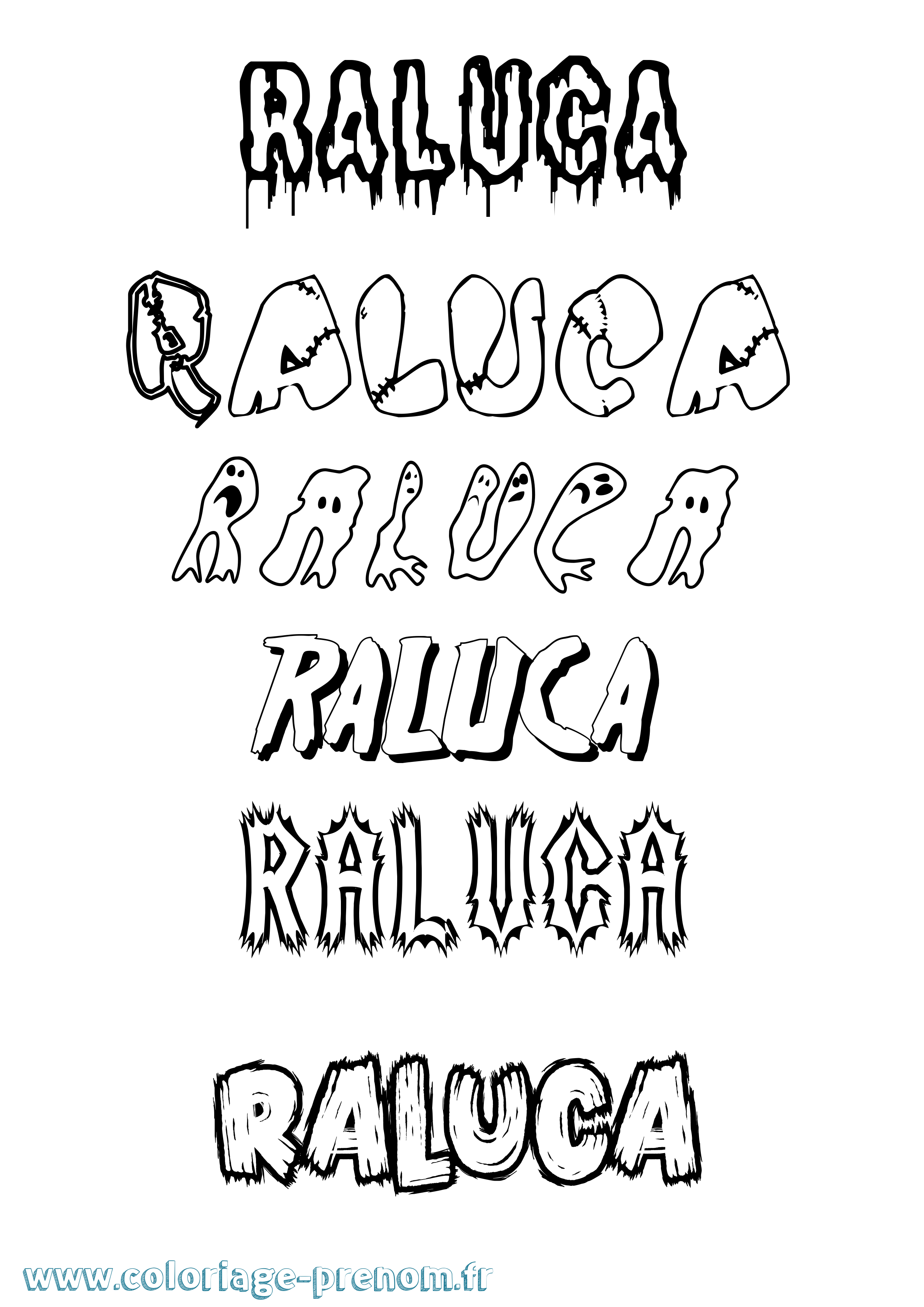 Coloriage Raluca Frisson Coloriage prénom Raluca Frisson