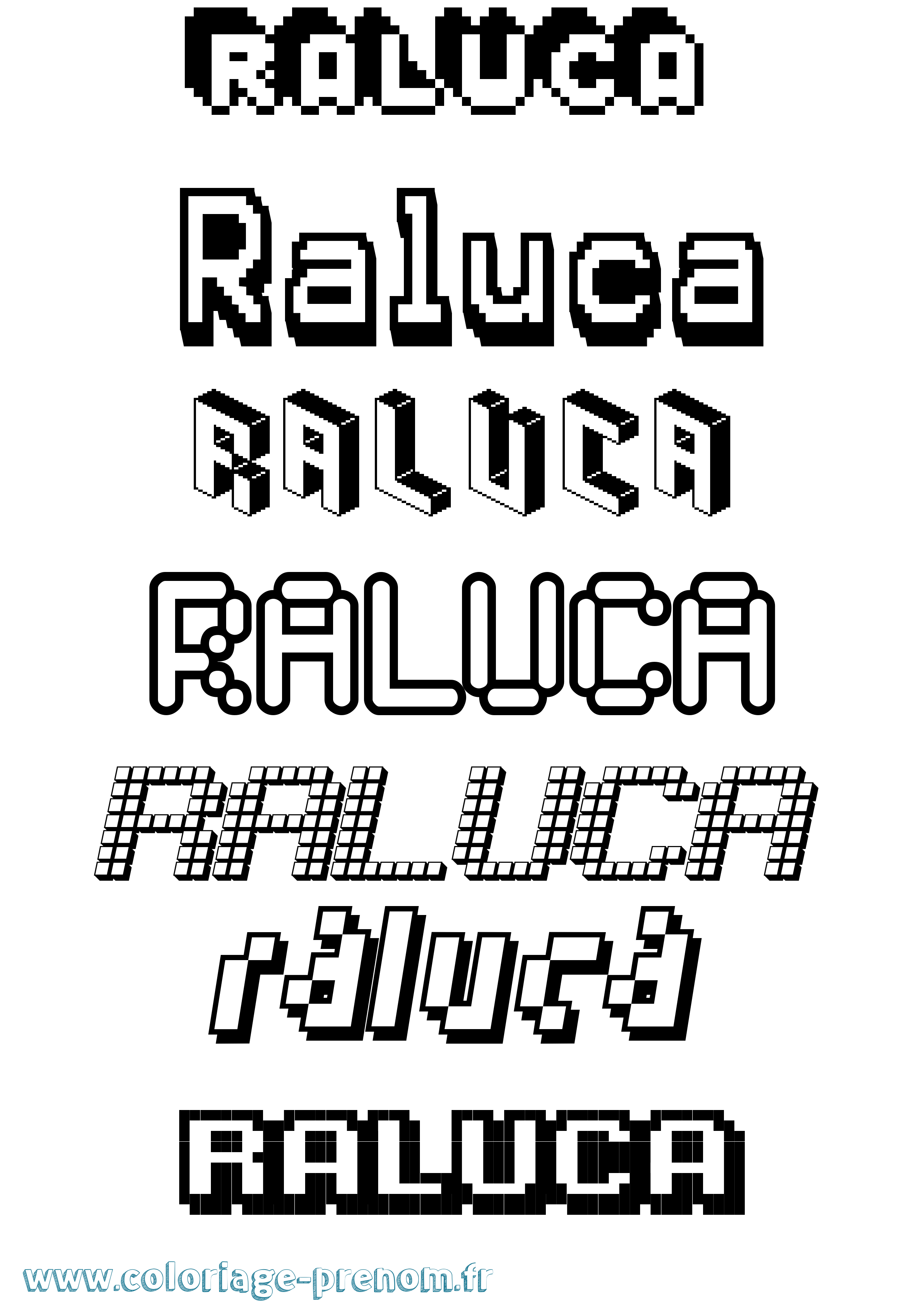 Coloriage Raluca Pixel Coloriage prénom Raluca Pixel