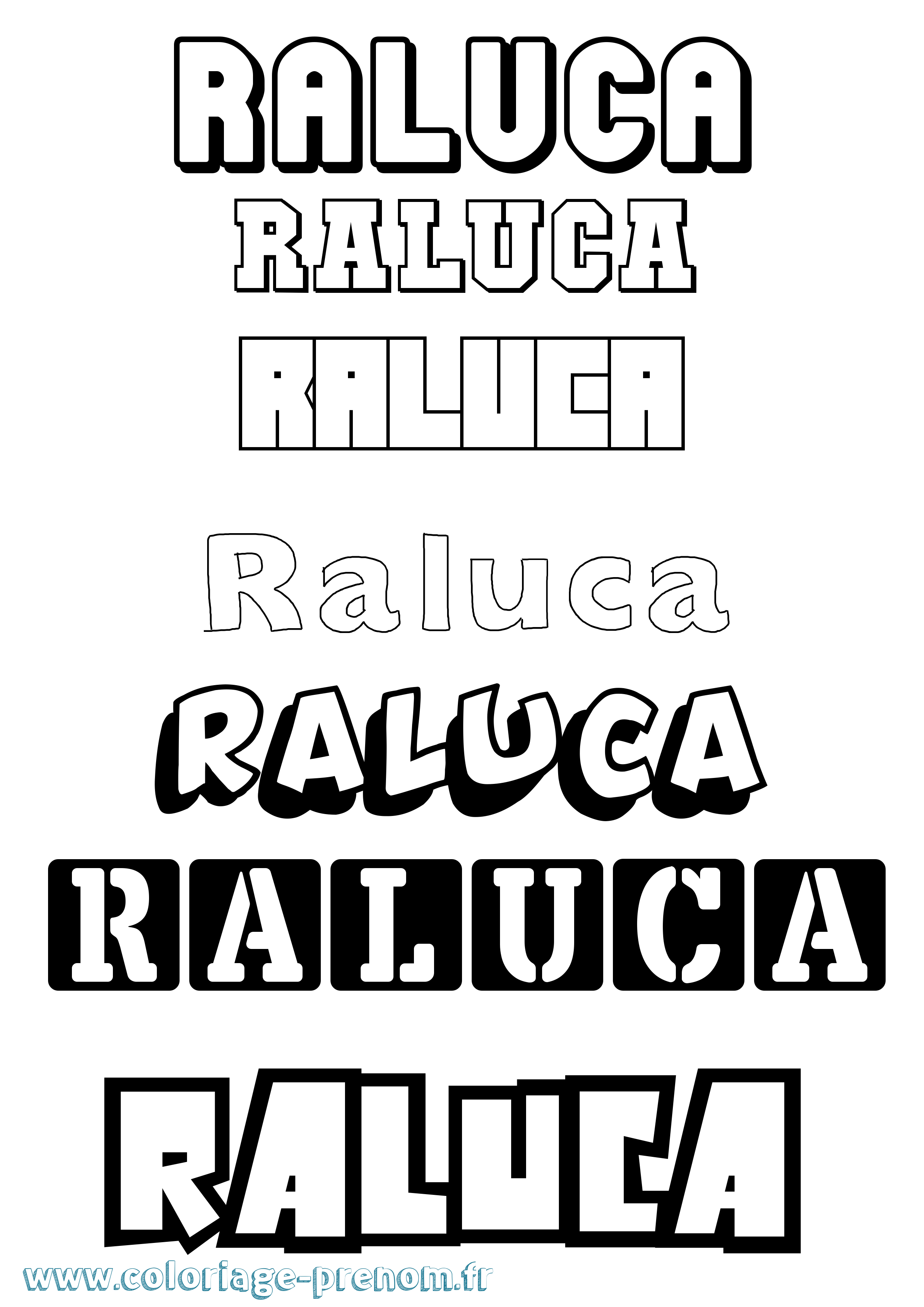 Coloriage Raluca Simple Coloriage prénom Raluca Simple