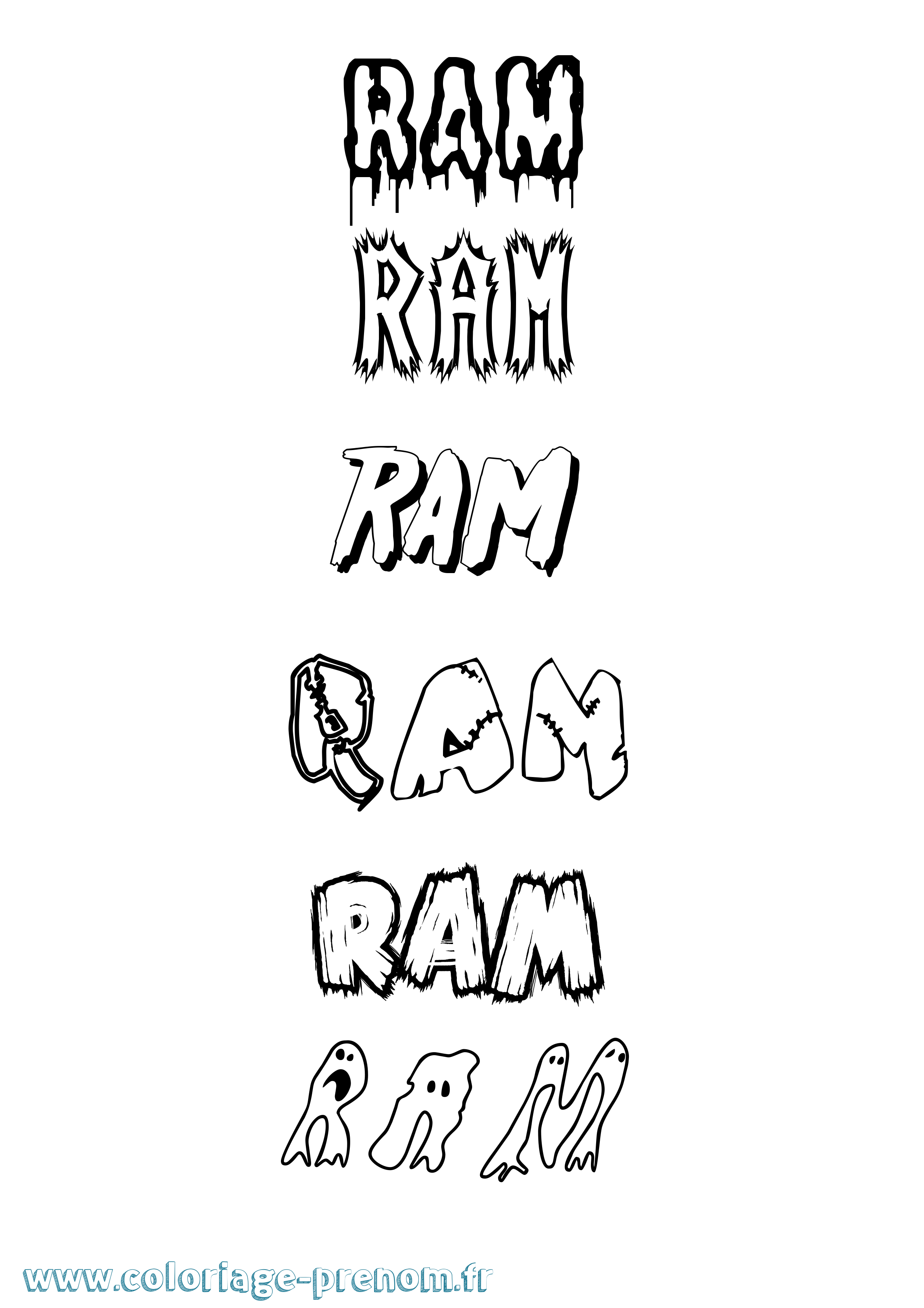 Coloriage Ram Frisson Coloriage prénom Ram Frisson