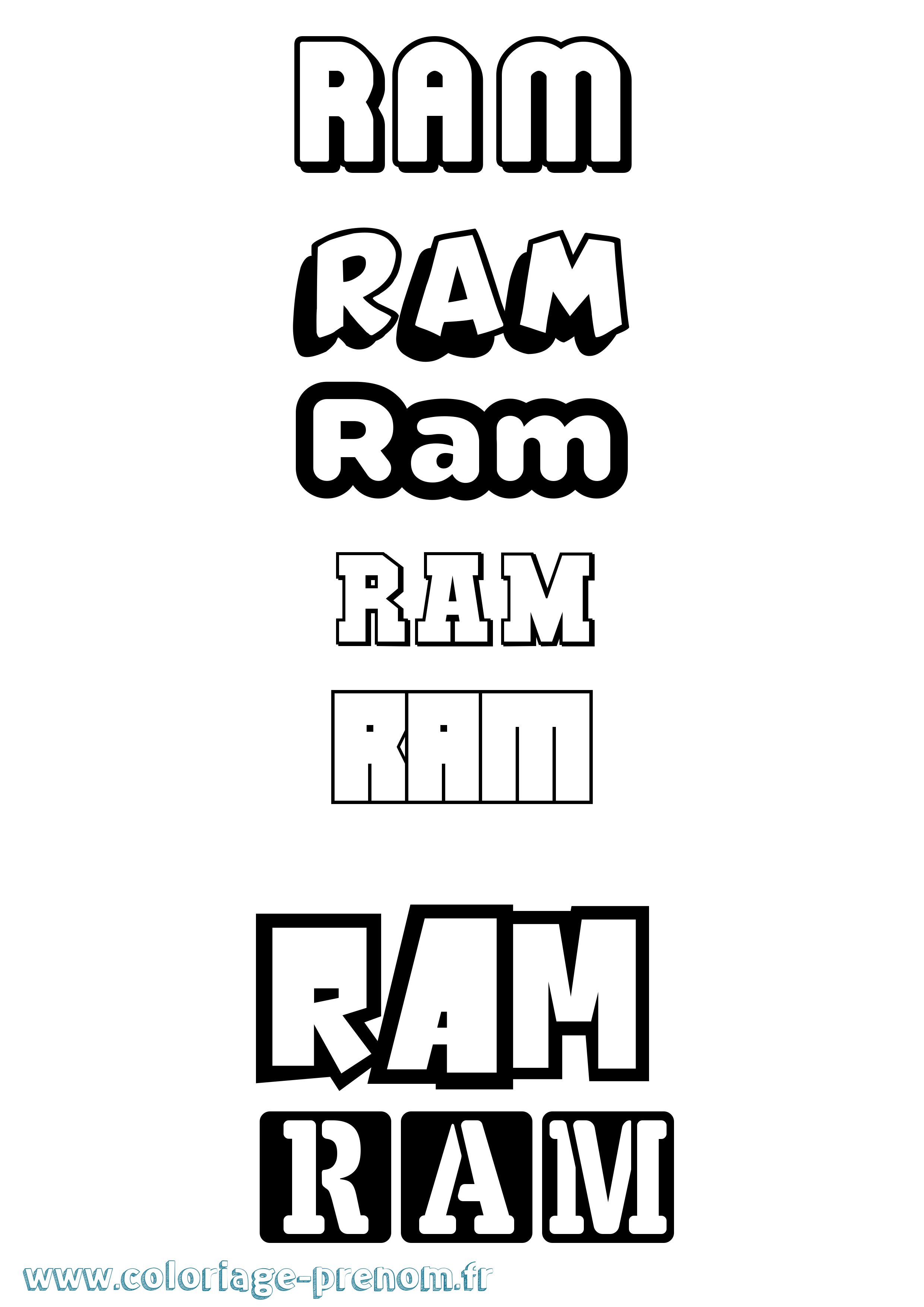Coloriage Ram Simple Coloriage prénom Ram Simple