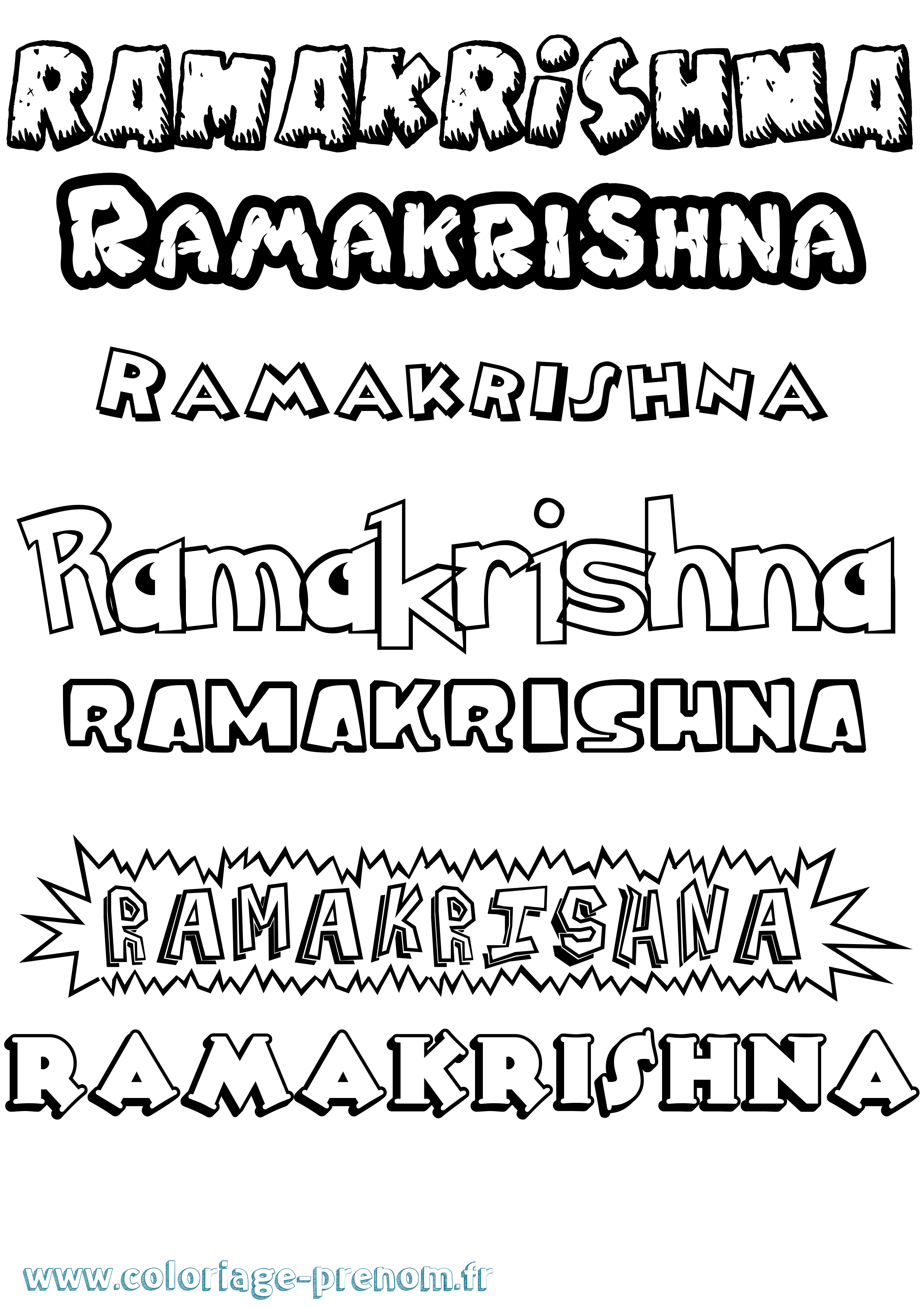 Coloriage Ramakrishna Dessin Animé Coloriage prénom Ramakrishna Dessin Animé