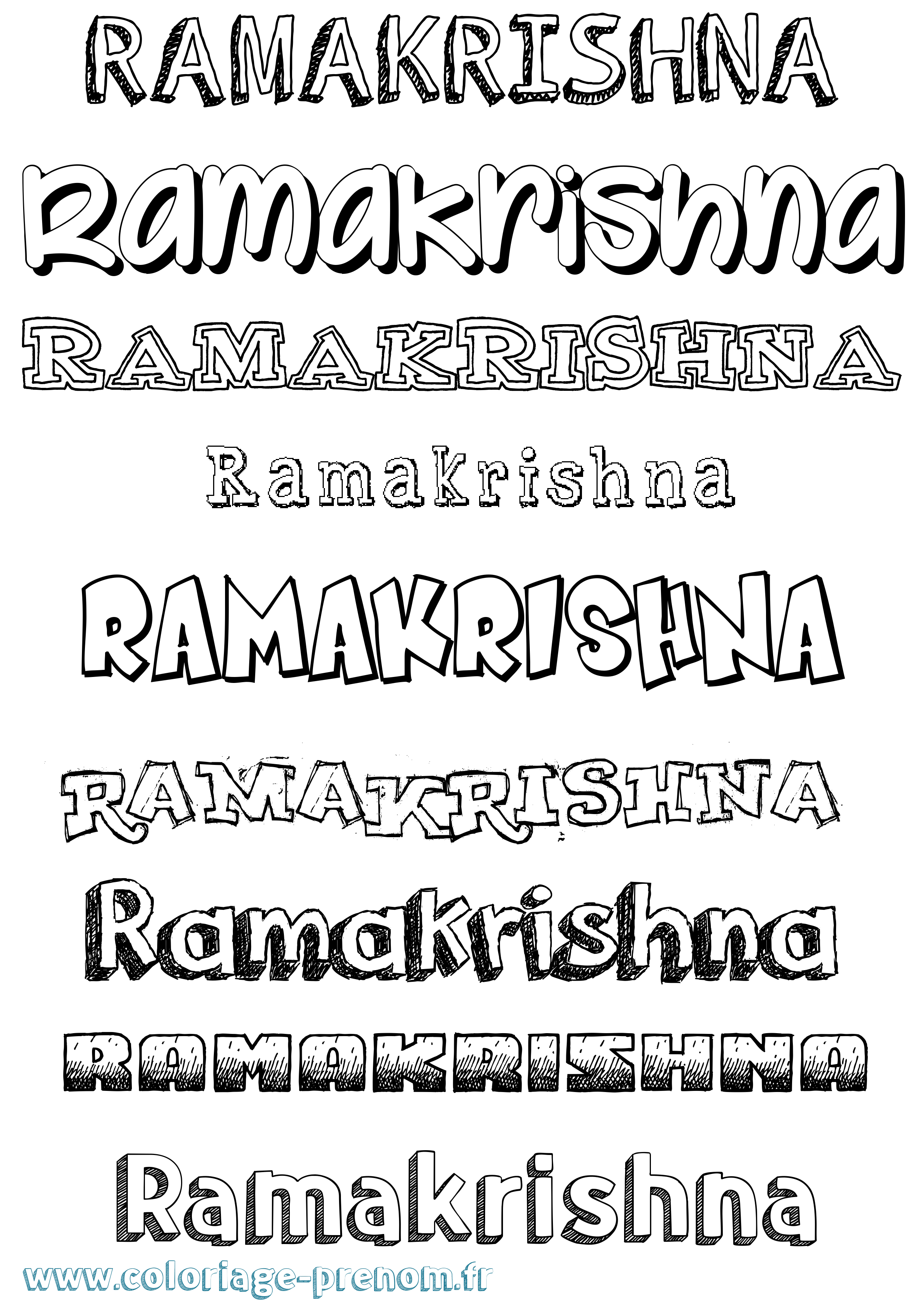 Coloriage Ramakrishna Dessiné Coloriage prénom Ramakrishna Dessiné