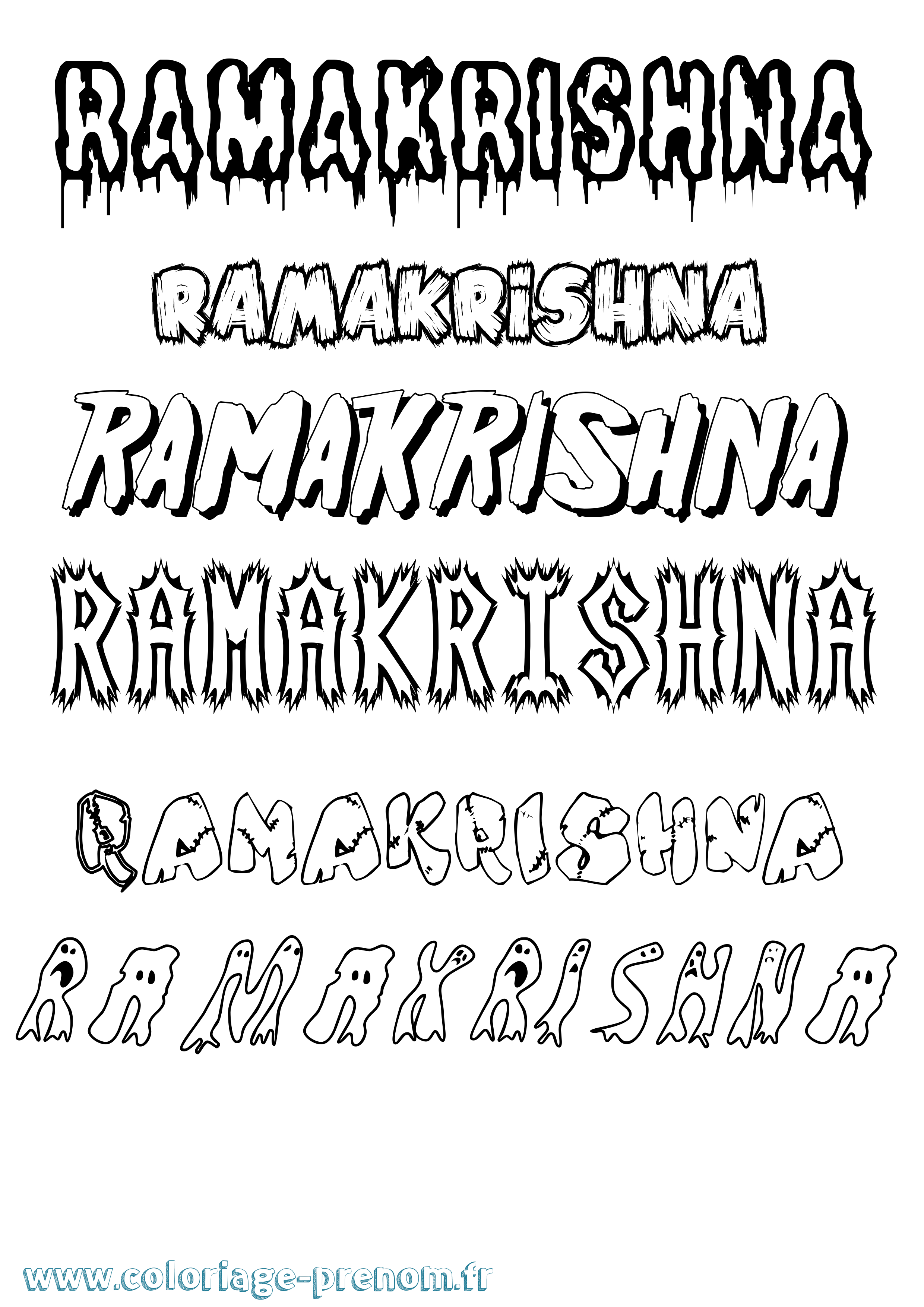 Coloriage Ramakrishna Frisson Coloriage prénom Ramakrishna Frisson