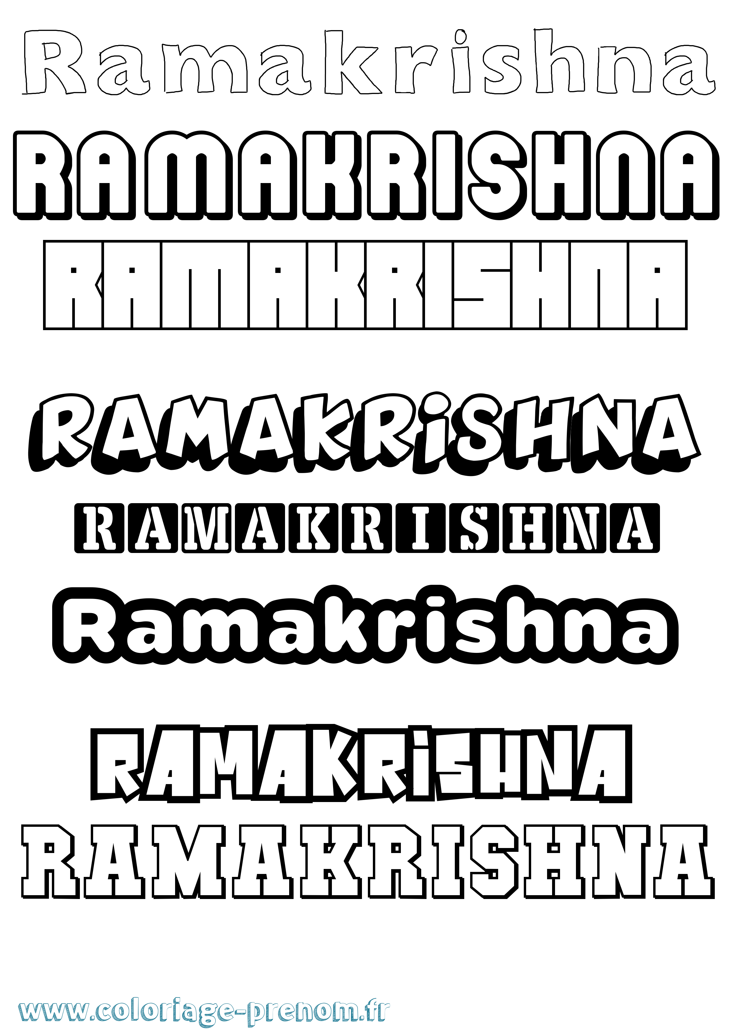 Coloriage Ramakrishna Simple Coloriage prénom Ramakrishna Simple