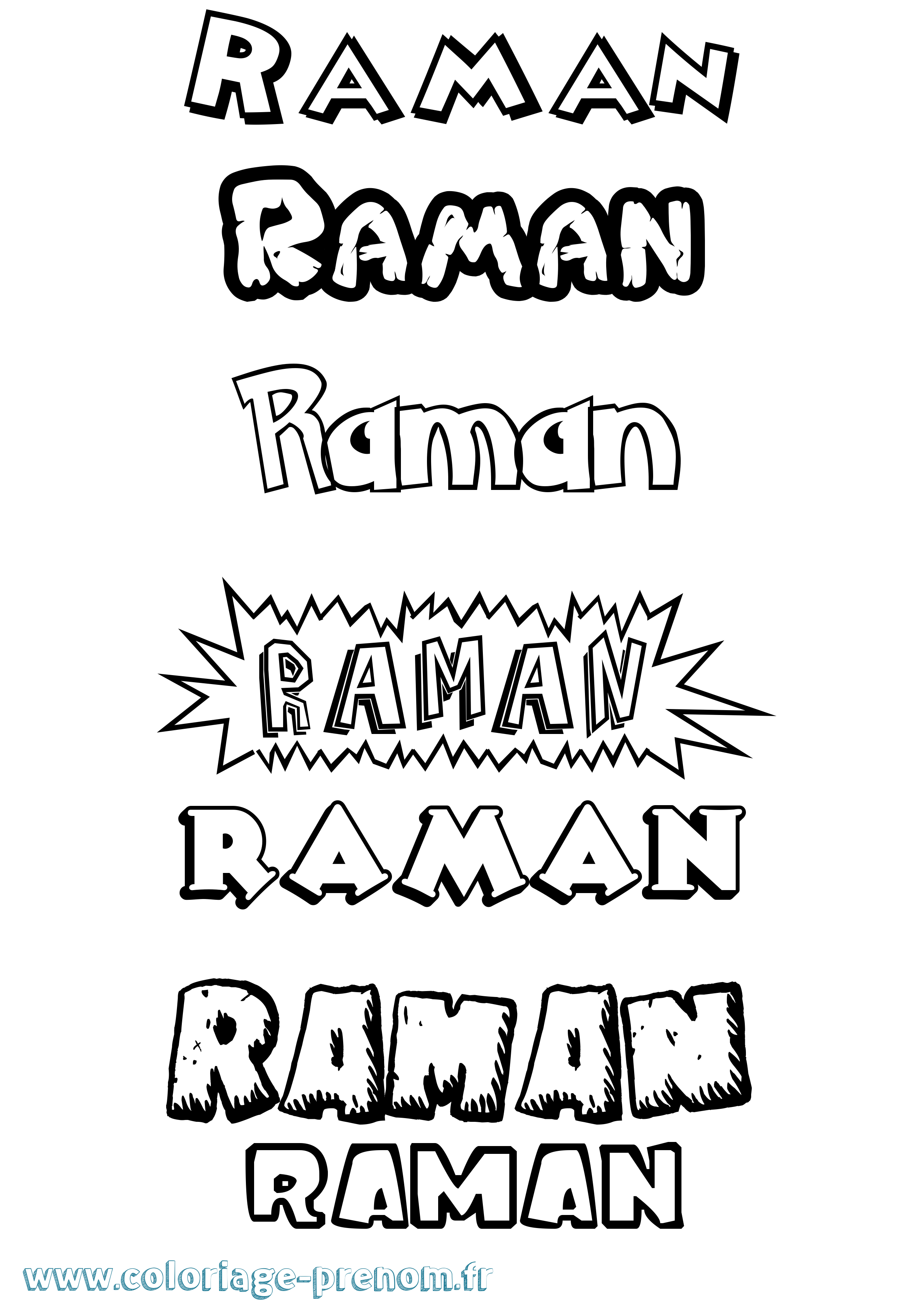 Coloriage Raman Dessin Animé Coloriage prénom Raman Dessin Animé