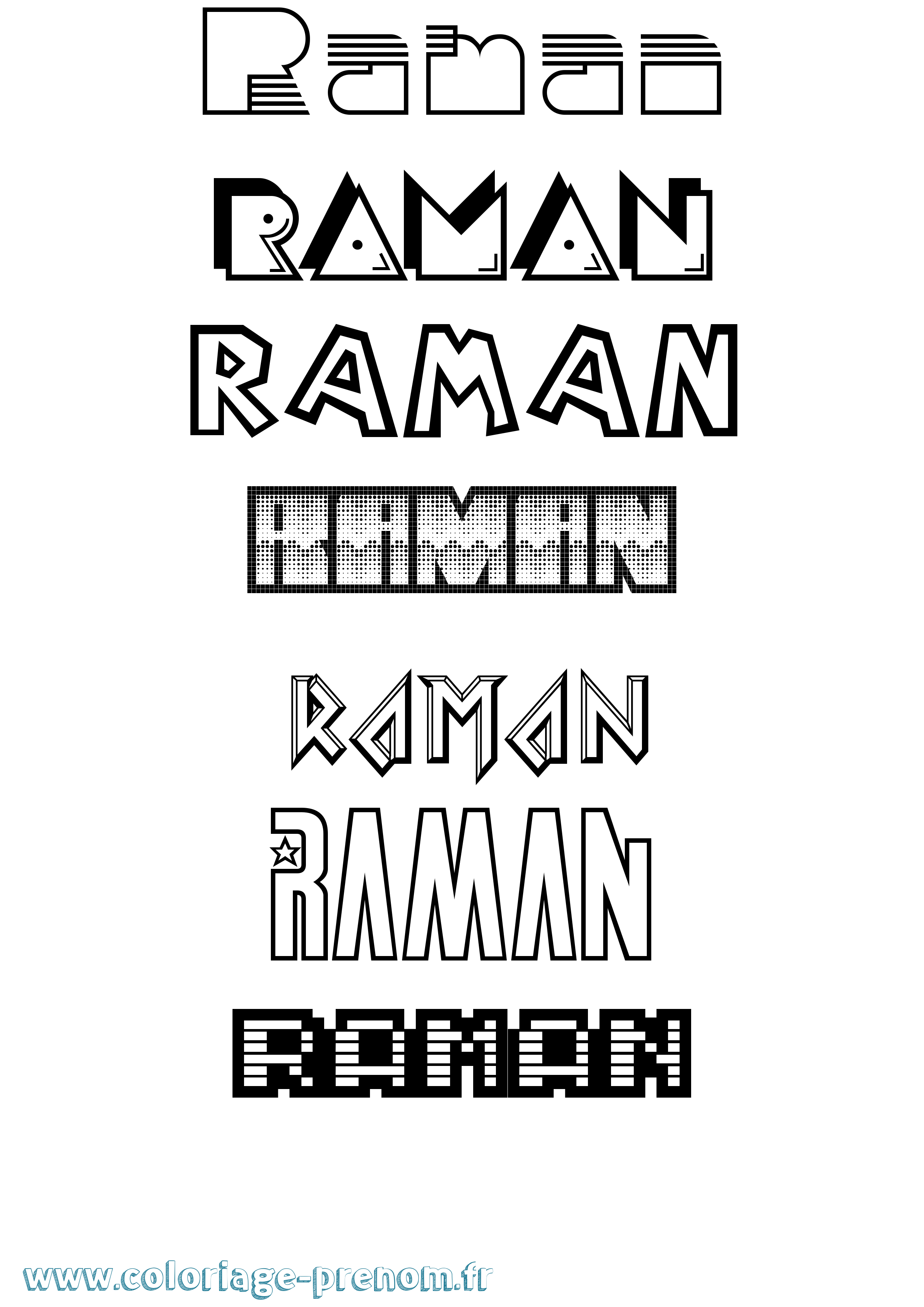 Coloriage Raman Jeux Vidéos Coloriage prénom Raman Jeux Vidéos
