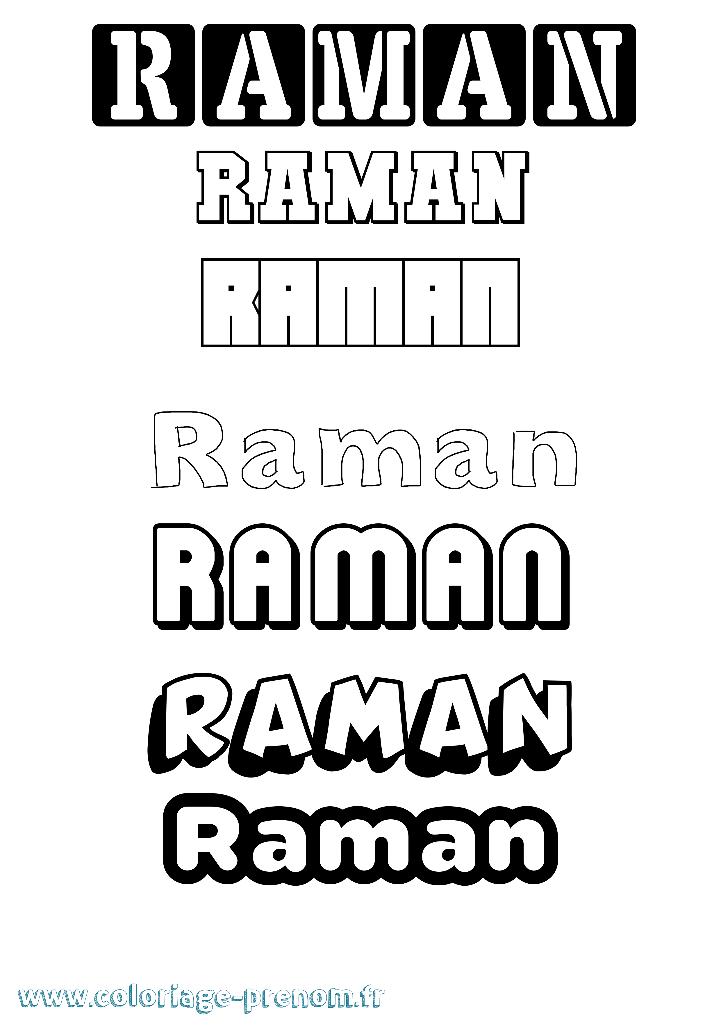 Coloriage Raman Simple Coloriage prénom Raman Simple