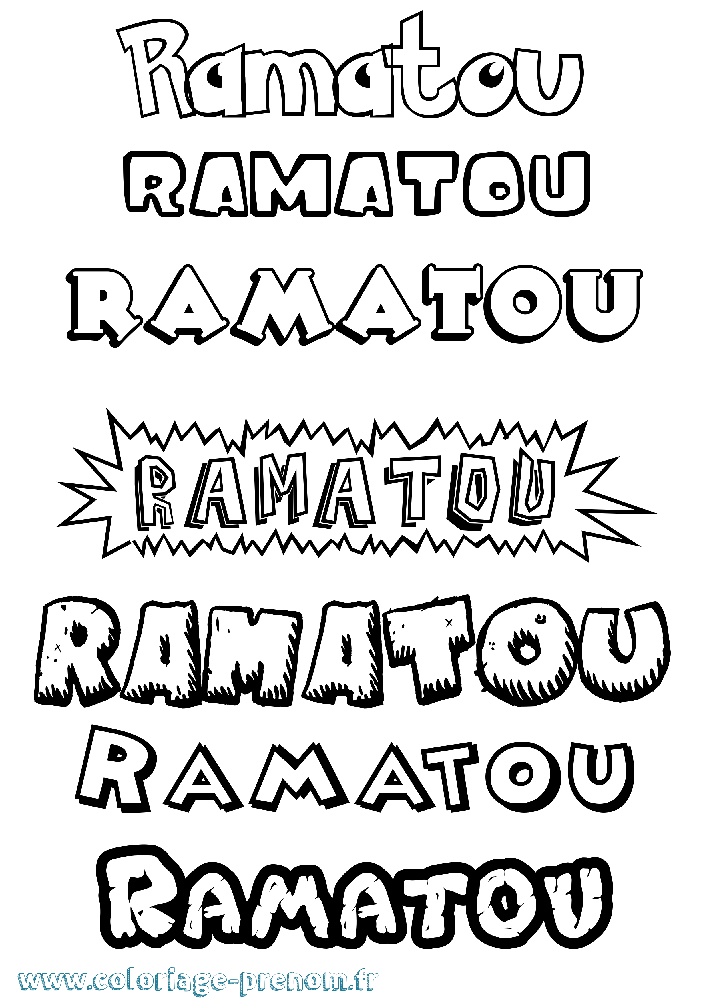 Coloriage Ramatou Dessin Animé Coloriage prénom Ramatou Dessin Animé