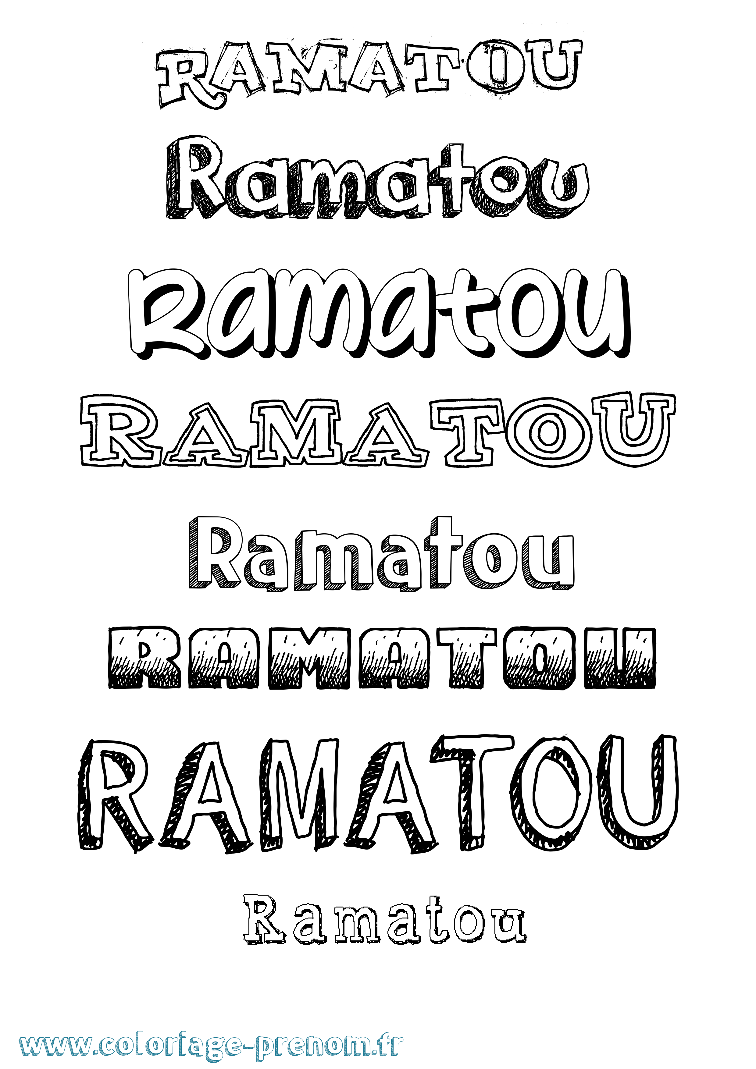 Coloriage Ramatou Dessiné Coloriage prénom Ramatou Dessiné