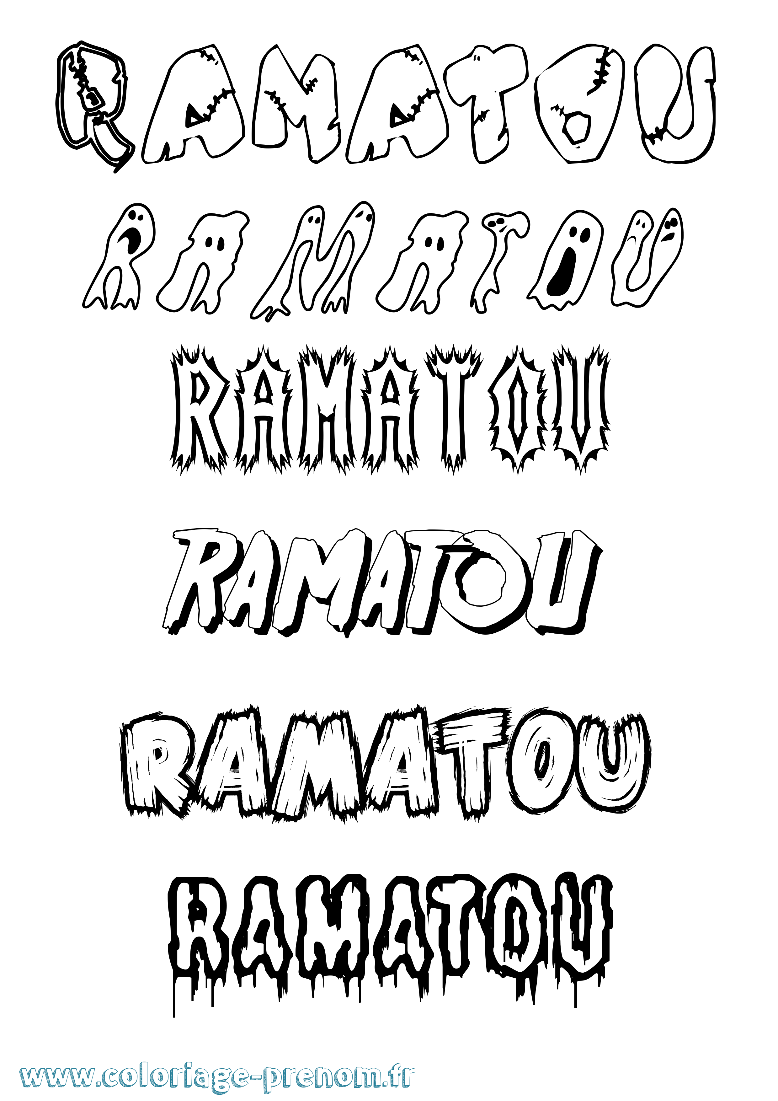 Coloriage Ramatou Frisson Coloriage prénom Ramatou Frisson