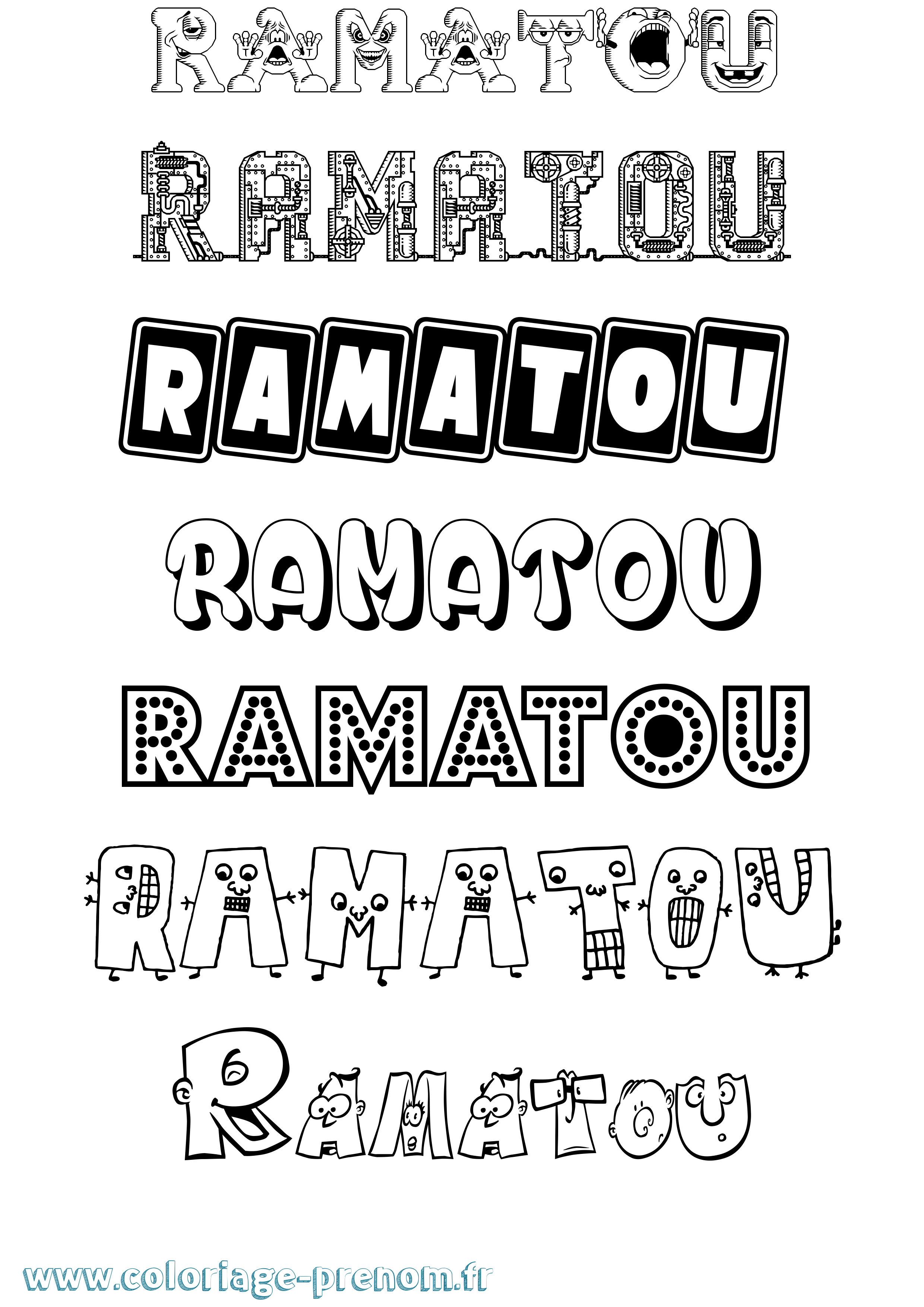 Coloriage Ramatou Fun Coloriage prénom Ramatou Fun