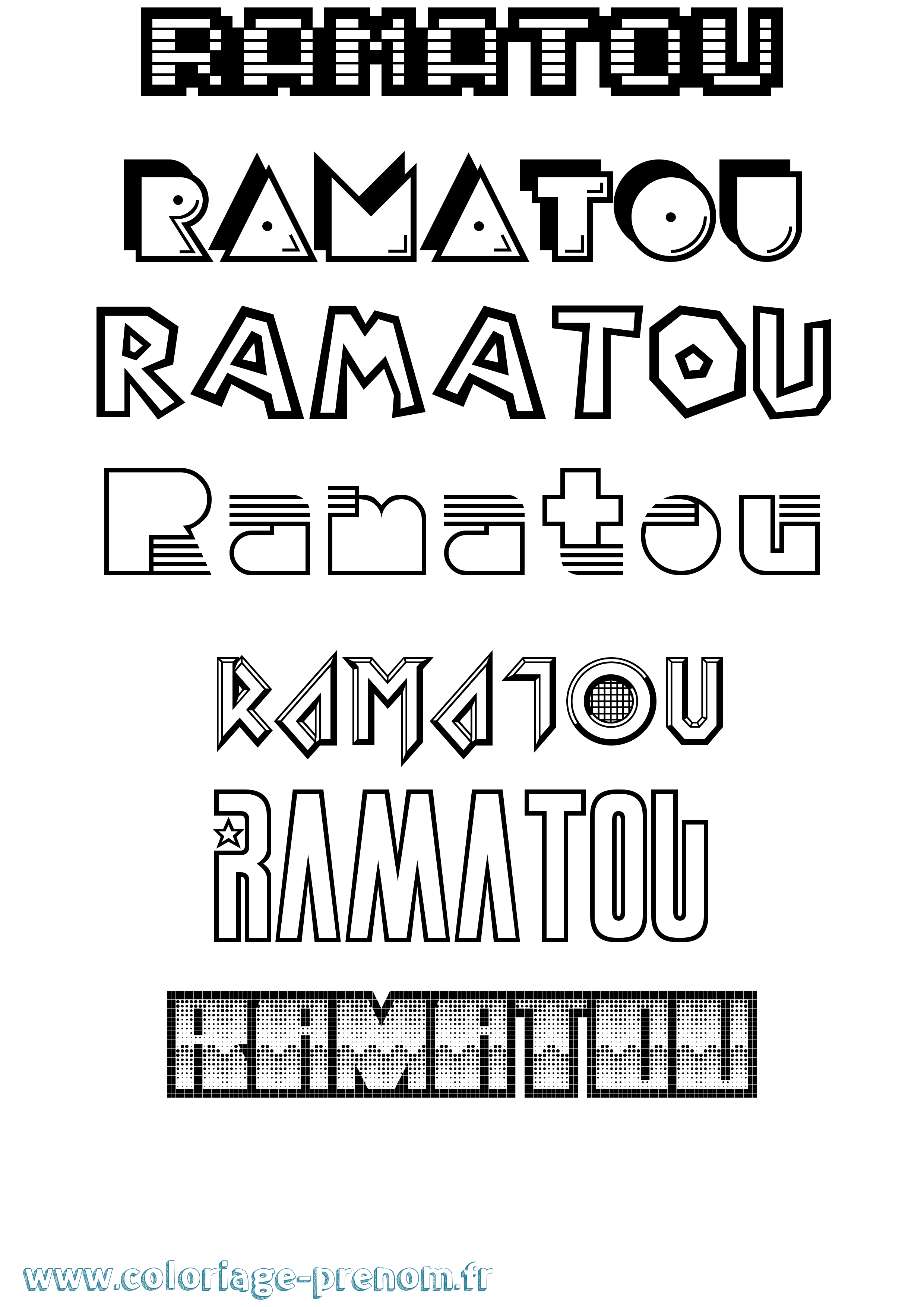 Coloriage Ramatou Jeux Vidéos Coloriage prénom Ramatou Jeux Vidéos