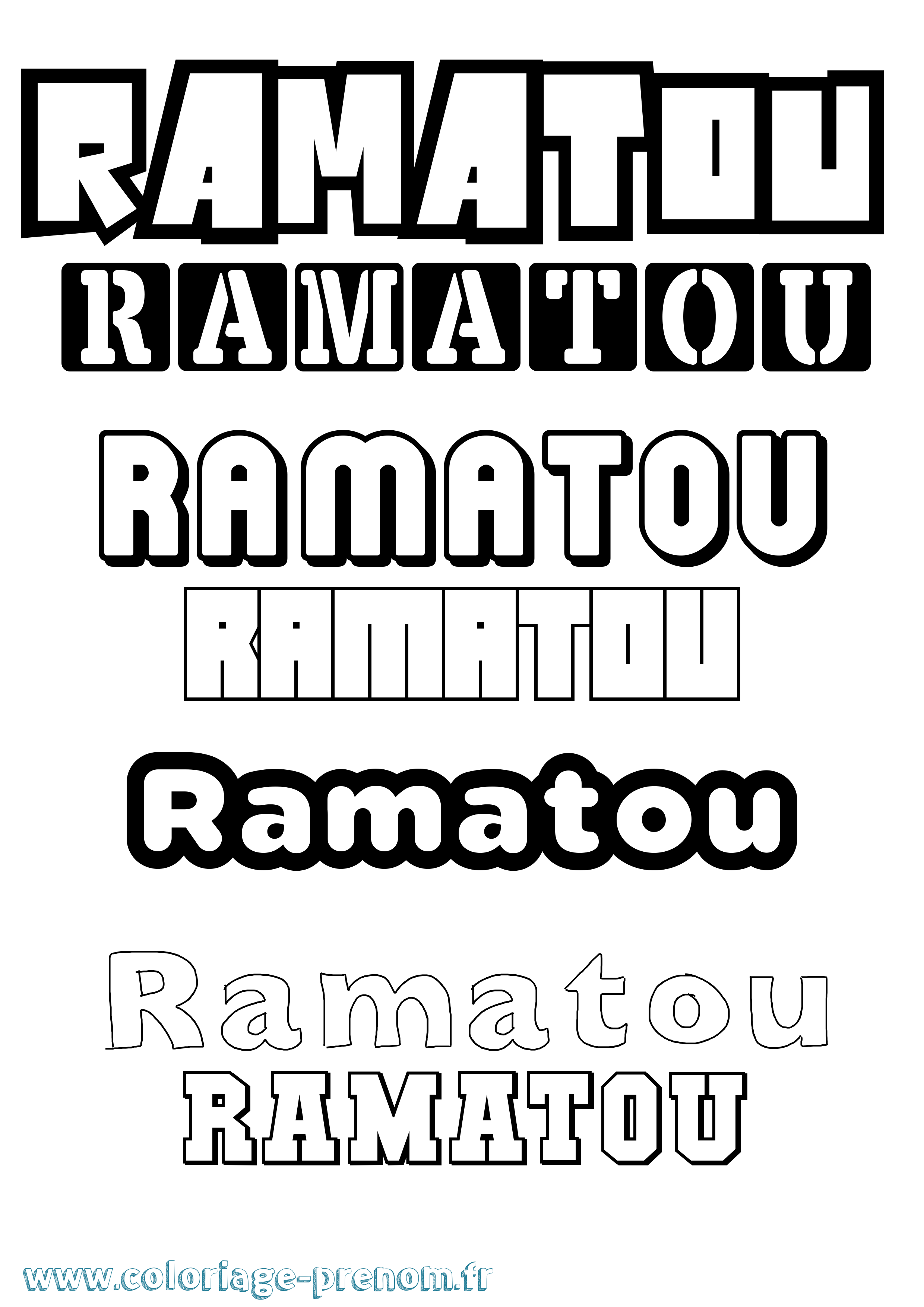 Coloriage Ramatou Simple Coloriage prénom Ramatou Simple