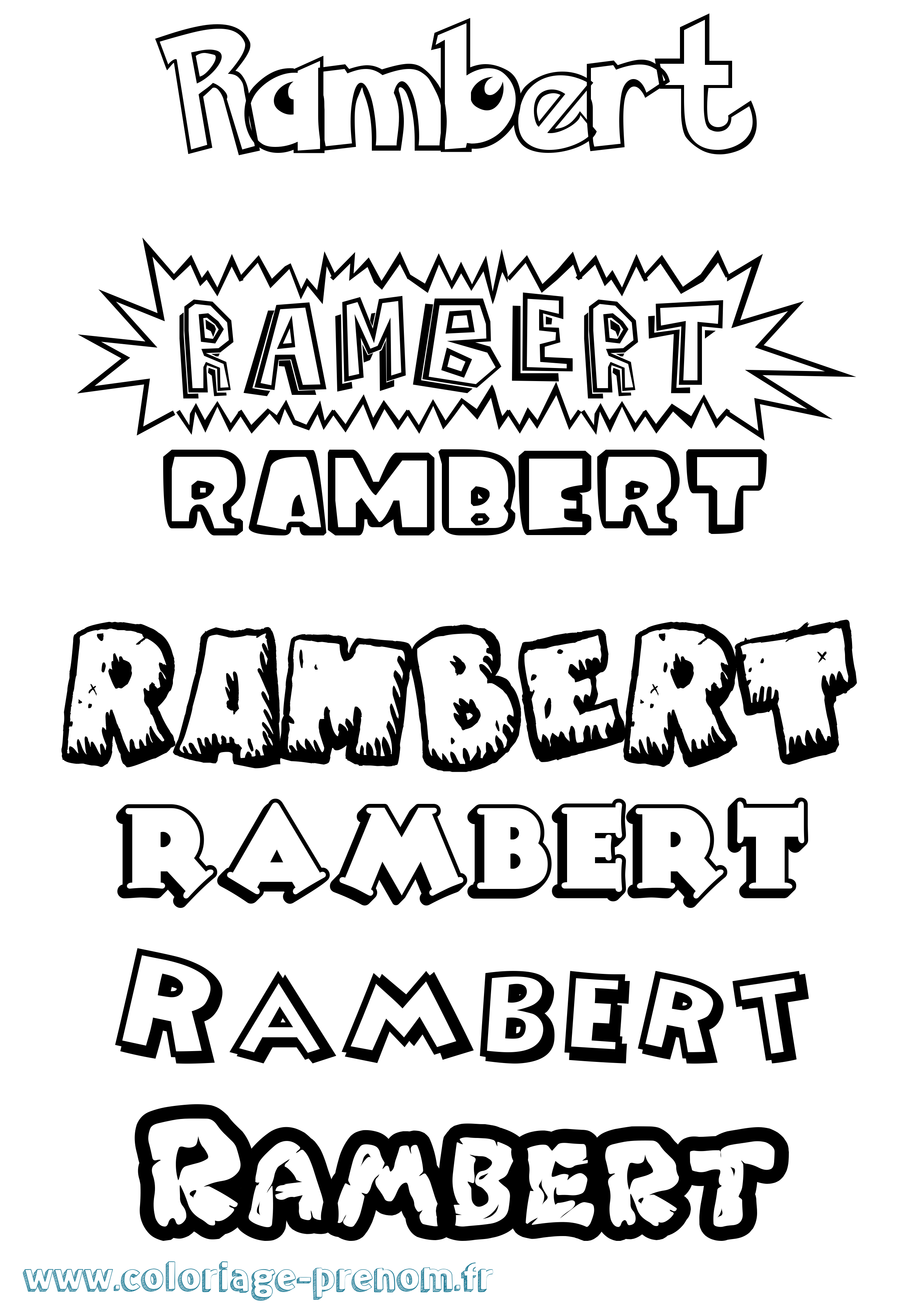Coloriage Rambert Dessin Animé Coloriage prénom Rambert Dessin Animé