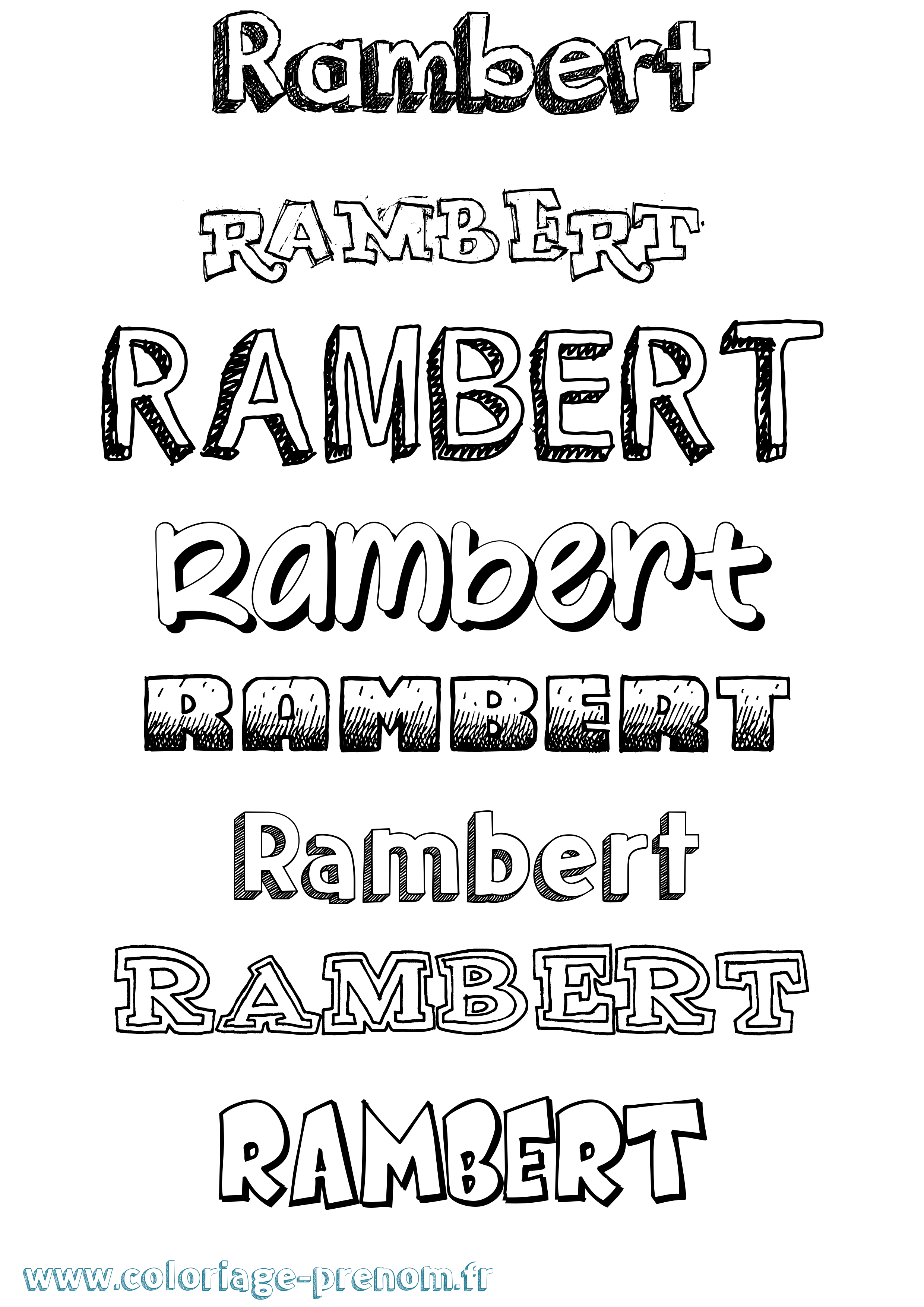 Coloriage Rambert Dessiné Coloriage prénom Rambert Dessiné