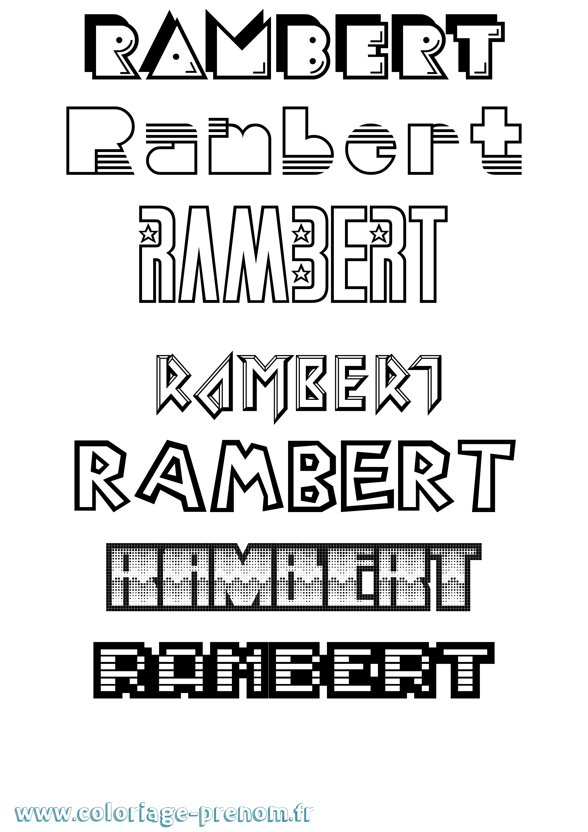 Coloriage Rambert Jeux Vidéos Coloriage prénom Rambert Jeux Vidéos